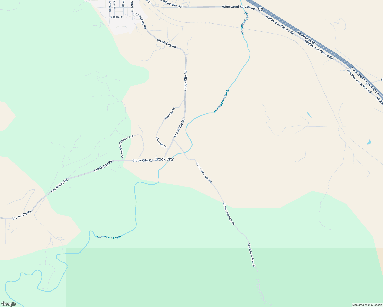 map of restaurants, bars, coffee shops, grocery stores, and more near 20424 Crook Mountain Road in Whitewood