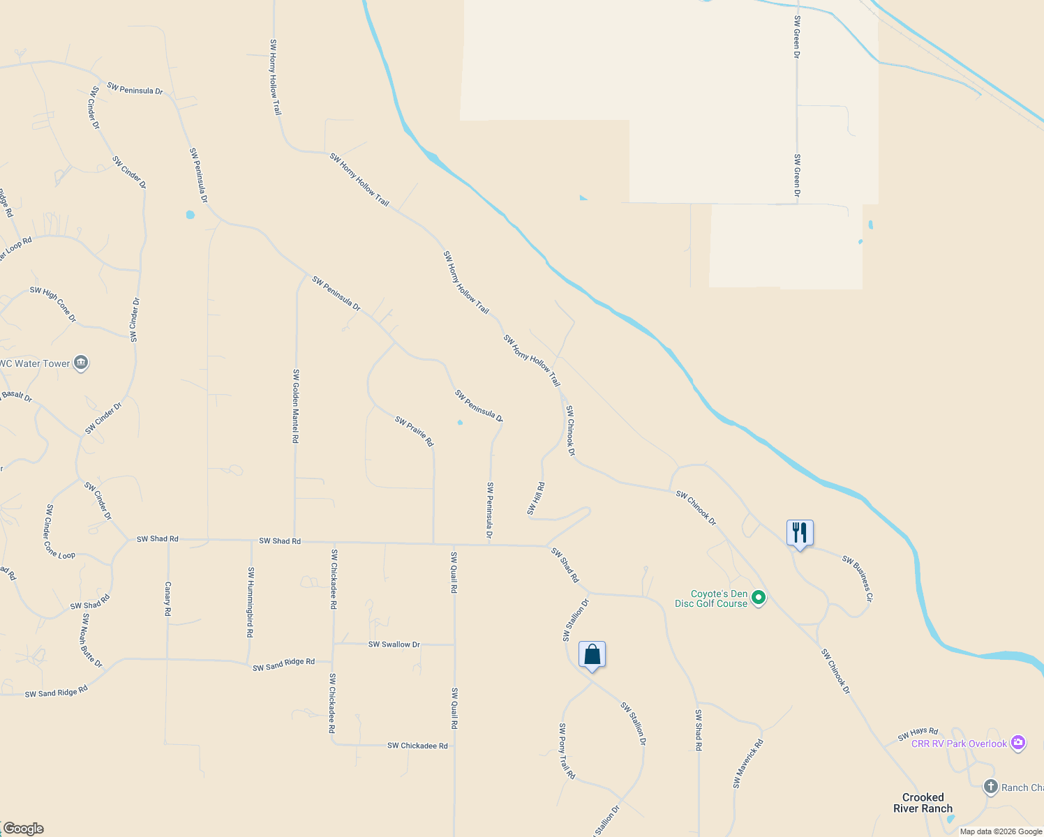 map of restaurants, bars, coffee shops, grocery stores, and more near 14831 Southwest Peninsula Drive in Terrebonne