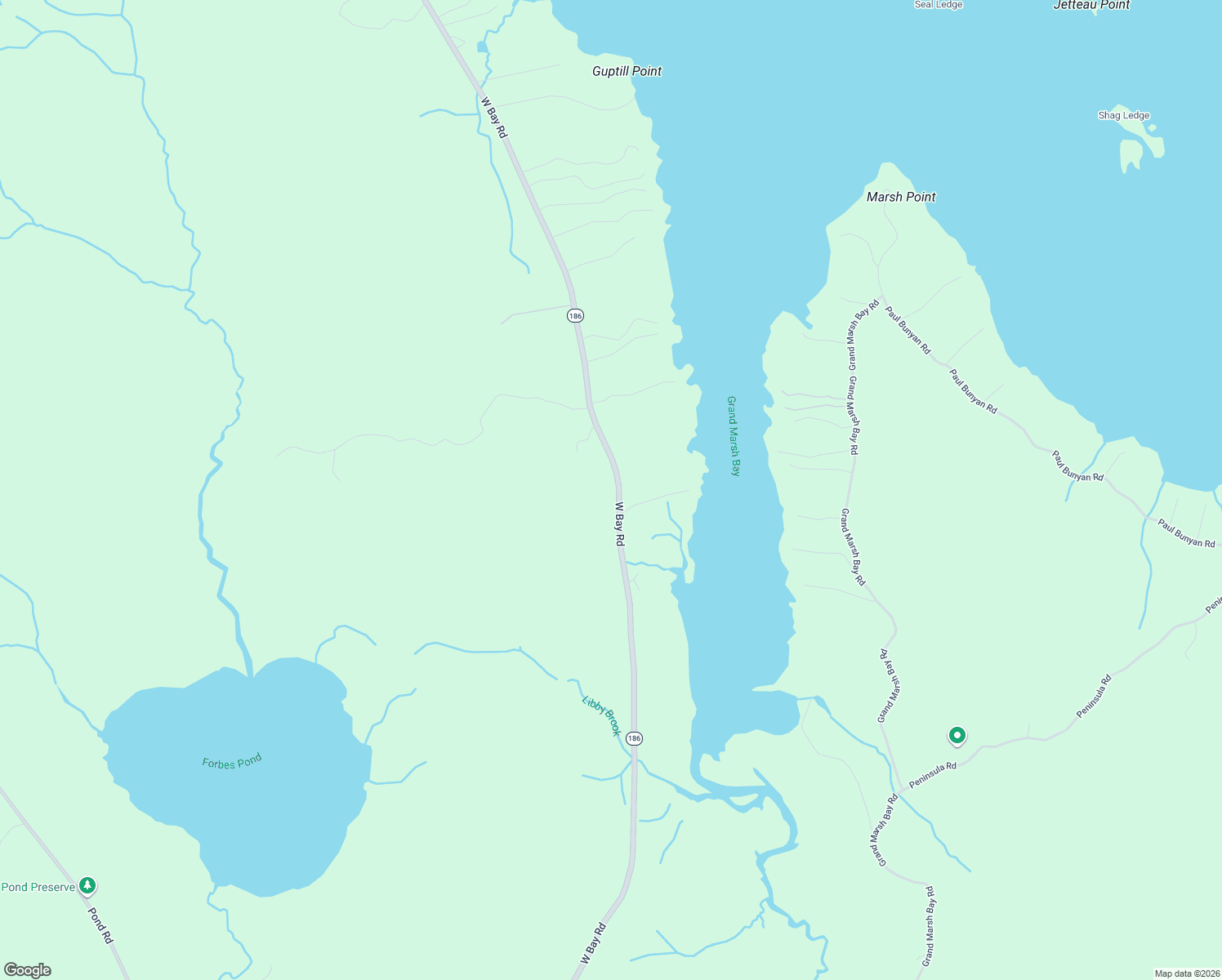 map of restaurants, bars, coffee shops, grocery stores, and more near 482 West Bay Road in Gouldsboro