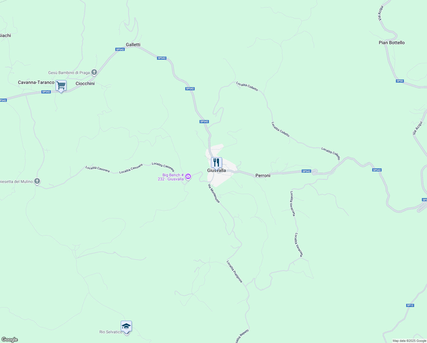 map of restaurants, bars, coffee shops, grocery stores, and more near in Giusvalla