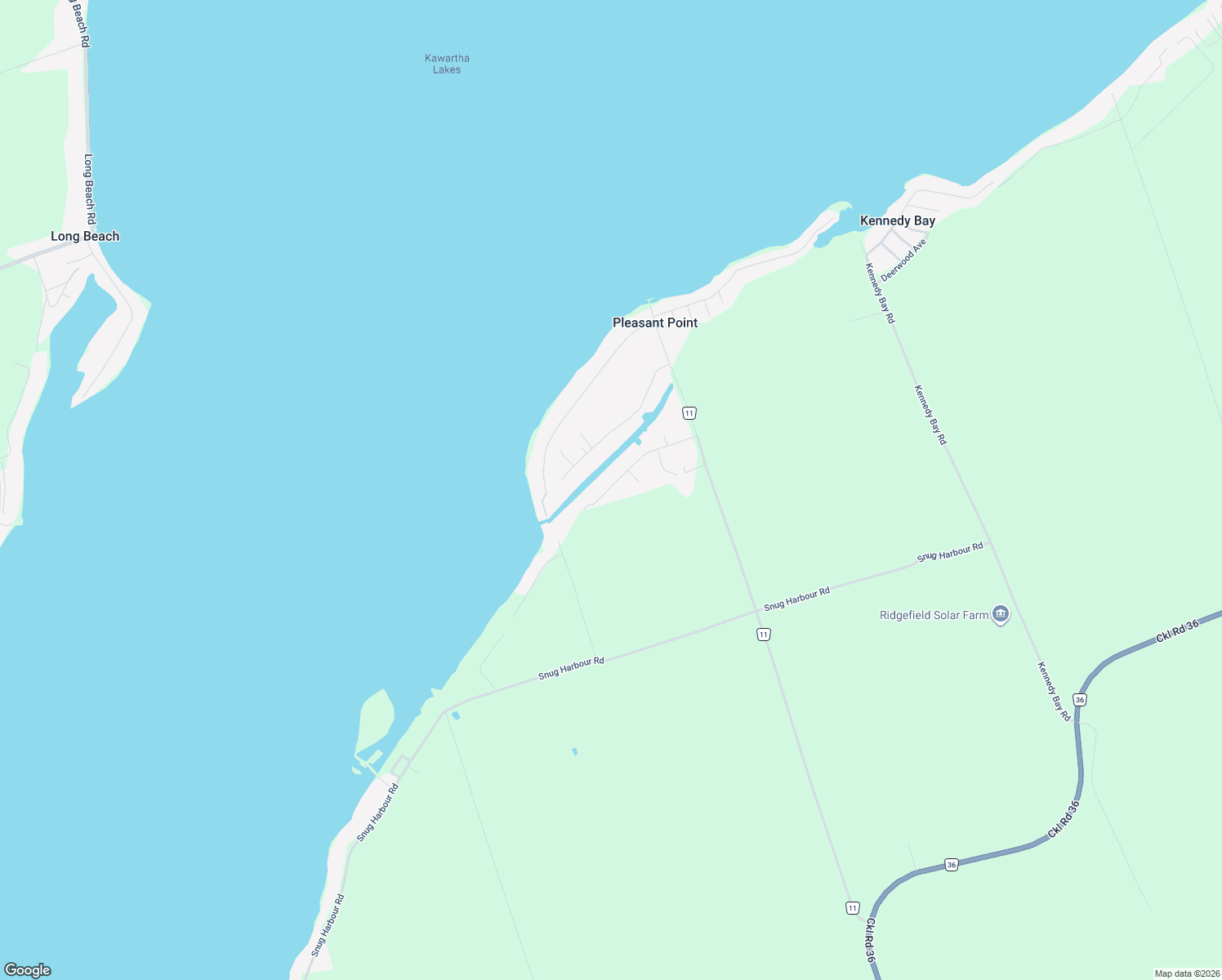 map of restaurants, bars, coffee shops, grocery stores, and more near 43 Maple Grove Road in Kawartha Lakes