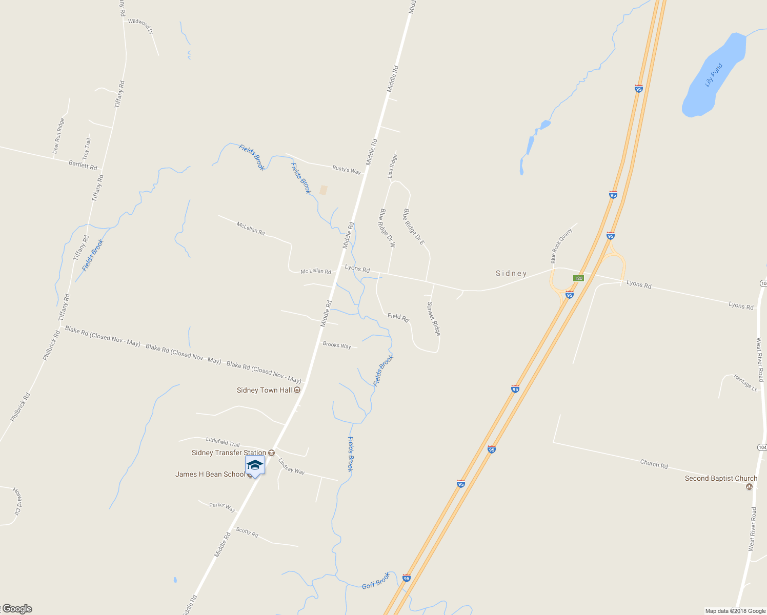map of restaurants, bars, coffee shops, grocery stores, and more near 31 Field Road in Sidney