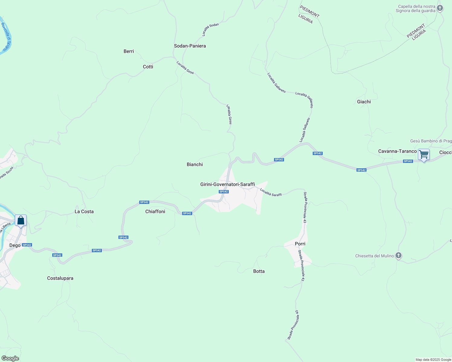 map of restaurants, bars, coffee shops, grocery stores, and more near 23 Località Girini in Girini-governatori-Saraffi