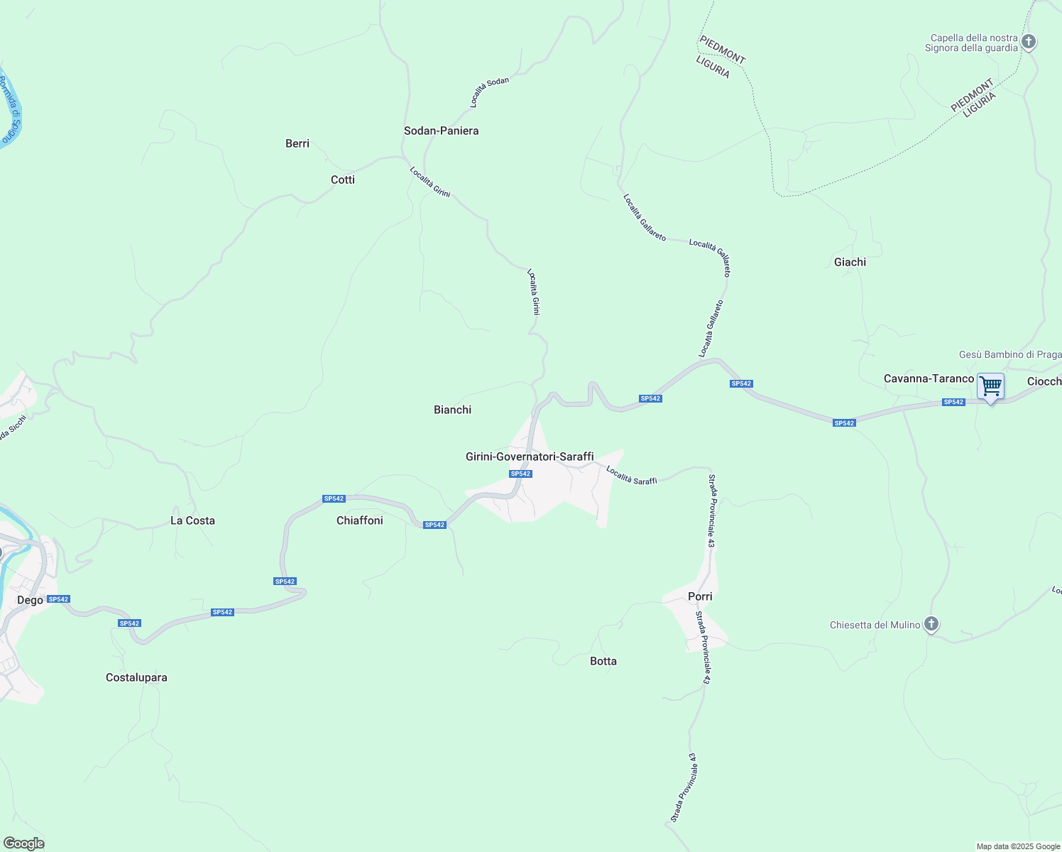 map of restaurants, bars, coffee shops, grocery stores, and more near 3 SP542 in Girini-governatori-Saraffi