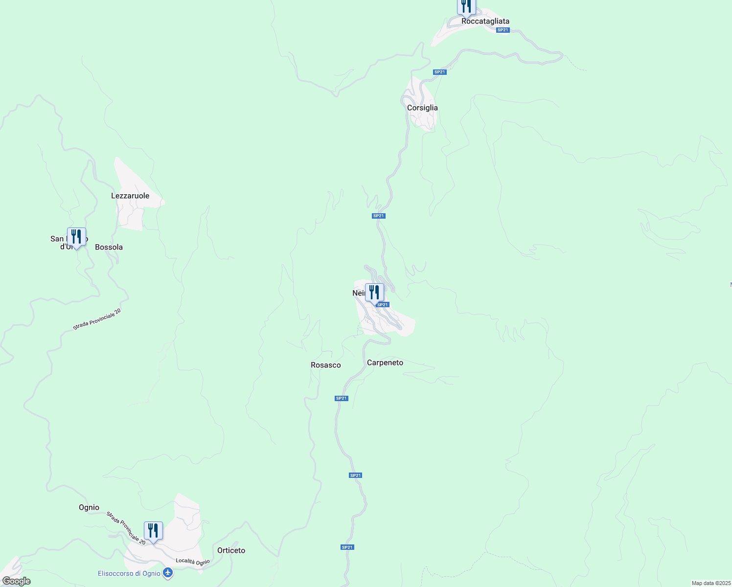 map of restaurants, bars, coffee shops, grocery stores, and more near in Neirone