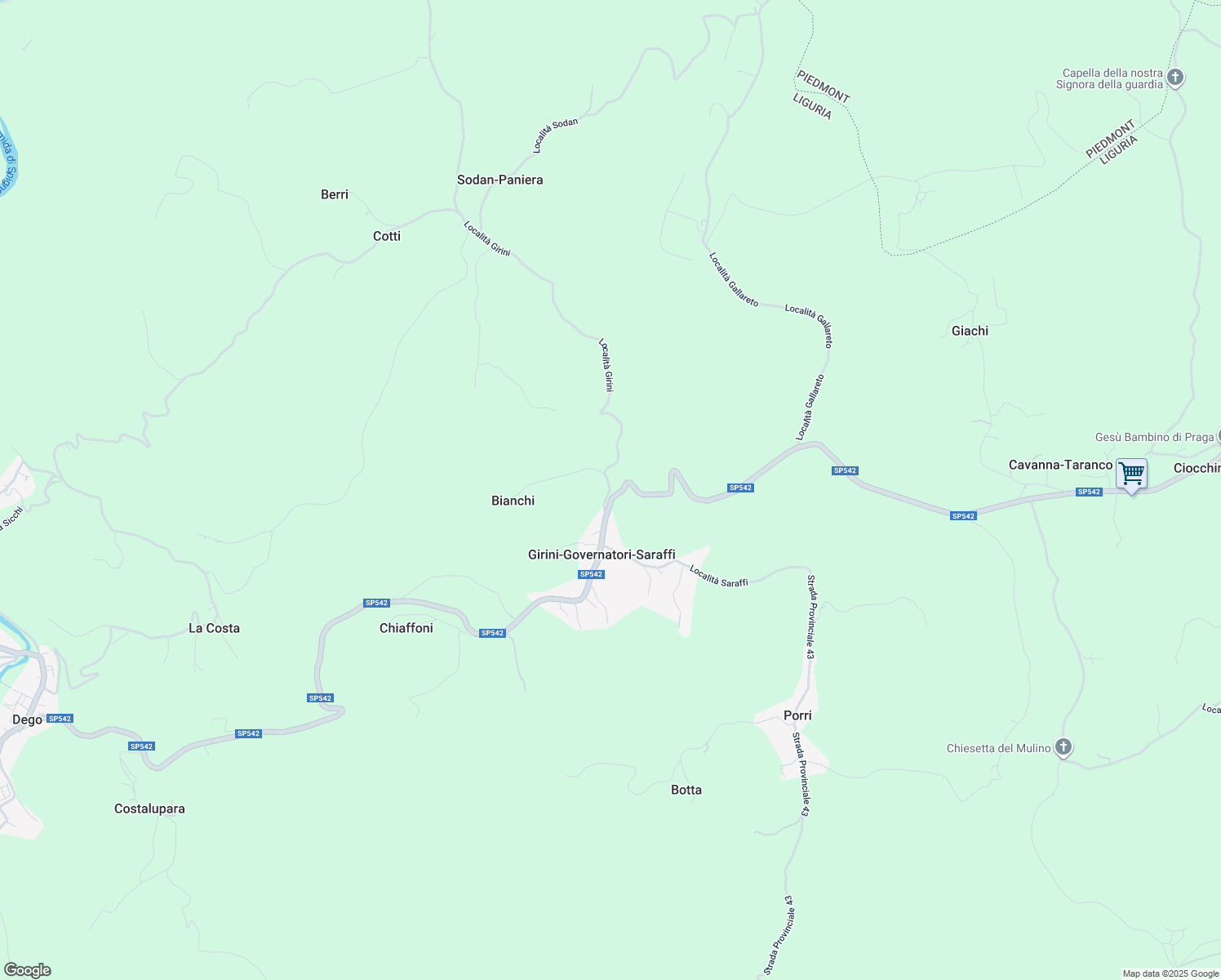 map of restaurants, bars, coffee shops, grocery stores, and more near 3 SP542 in Girini-governatori-Saraffi
