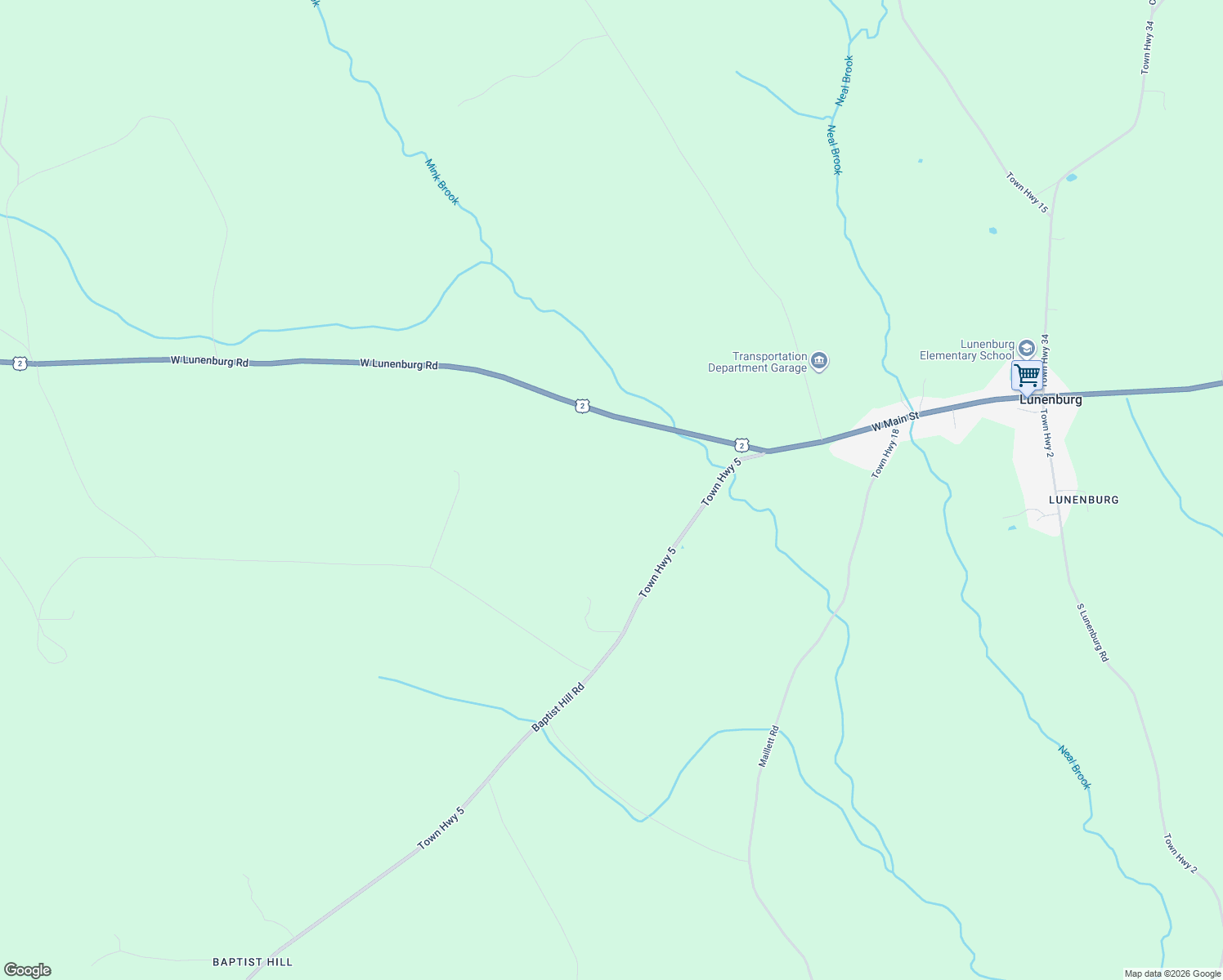 map of restaurants, bars, coffee shops, grocery stores, and more near U.S. Route 2 in Lunenburg