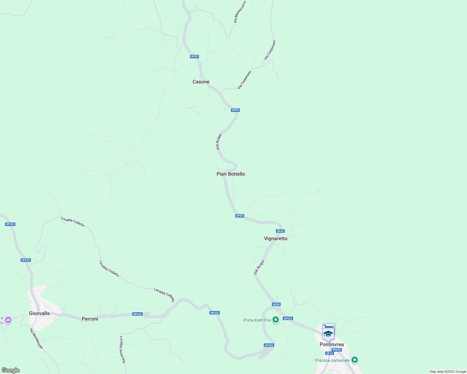 map of restaurants, bars, coffee shops, grocery stores, and more near 19 Strada Provinciale 50 in Provincia di Savona