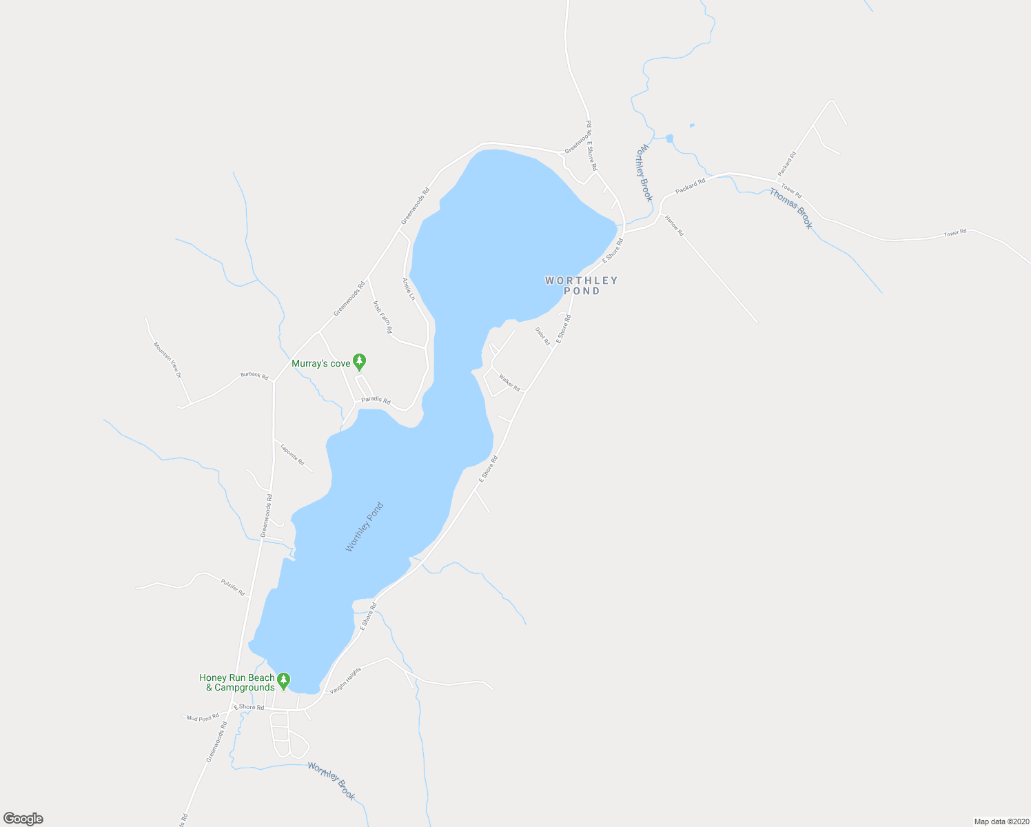 map of restaurants, bars, coffee shops, grocery stores, and more near 298 East Shore Road in Peru