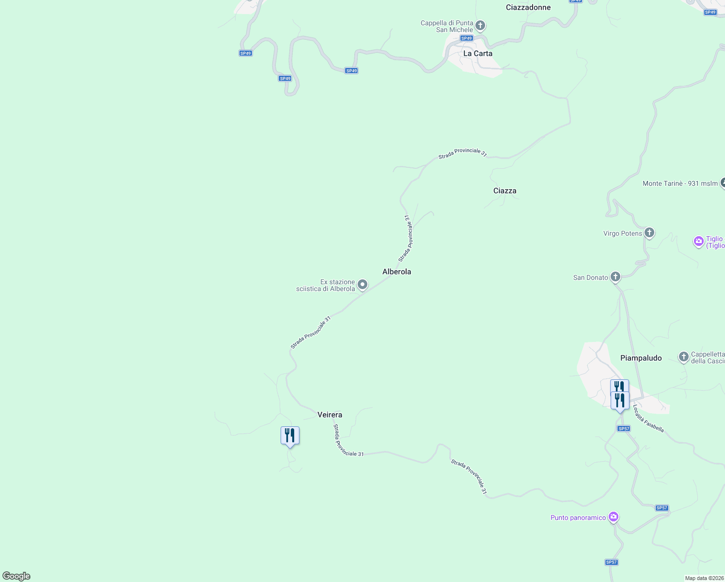 map of restaurants, bars, coffee shops, grocery stores, and more near 5 Strada Provinciale 31 in Alberola