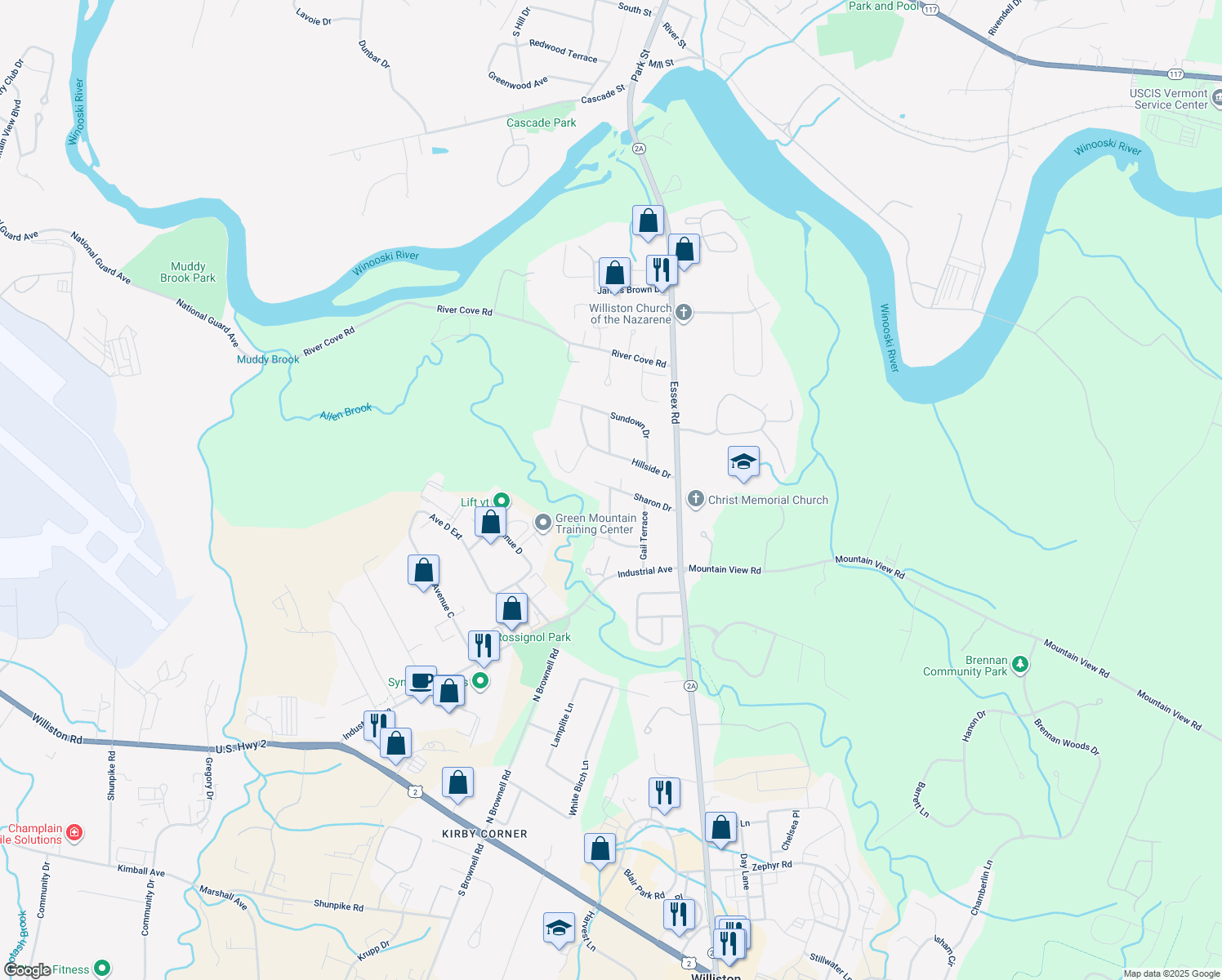 map of restaurants, bars, coffee shops, grocery stores, and more near 4 Pamela Court in Williston