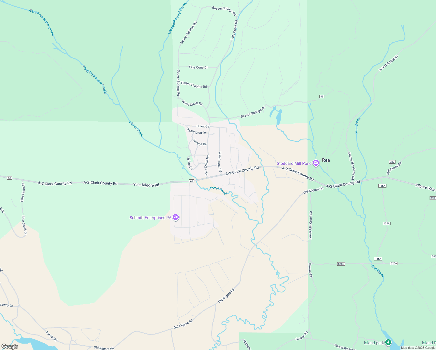 map of restaurants, bars, coffee shops, grocery stores, and more near 3553 Kilgore-Yale Road in Island Park