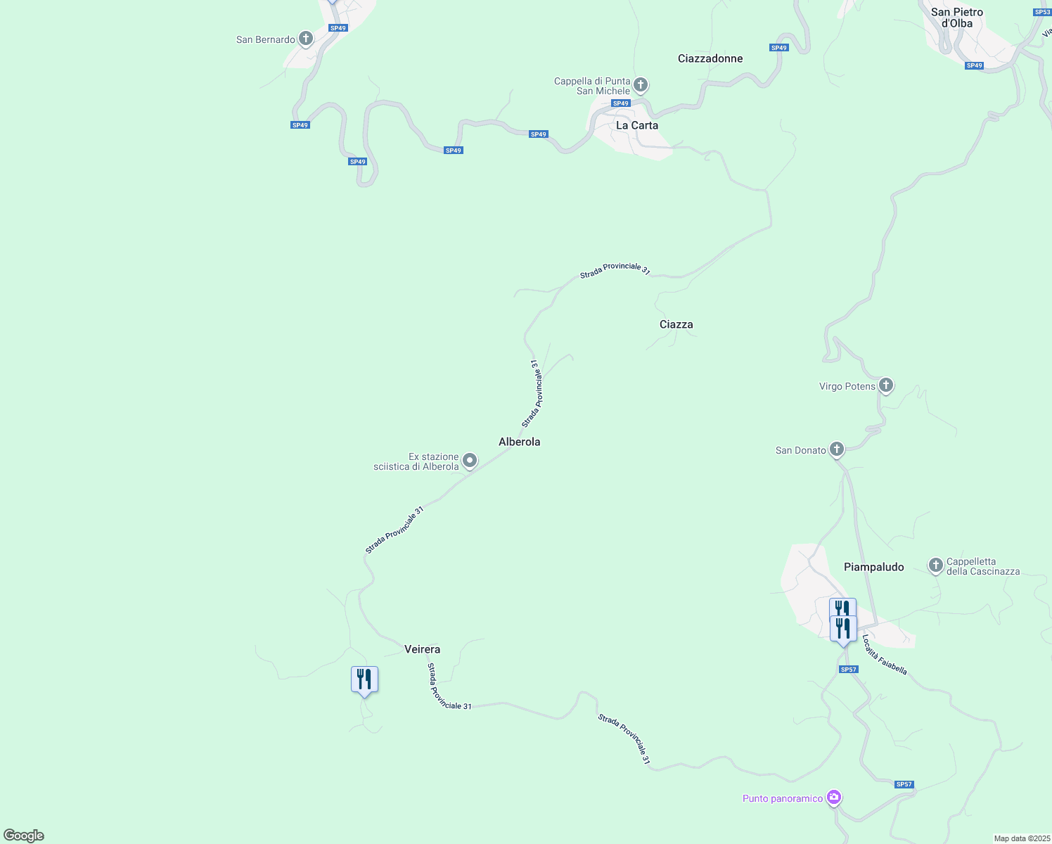 map of restaurants, bars, coffee shops, grocery stores, and more near 1 Strada Provinciale 31 in Alberola