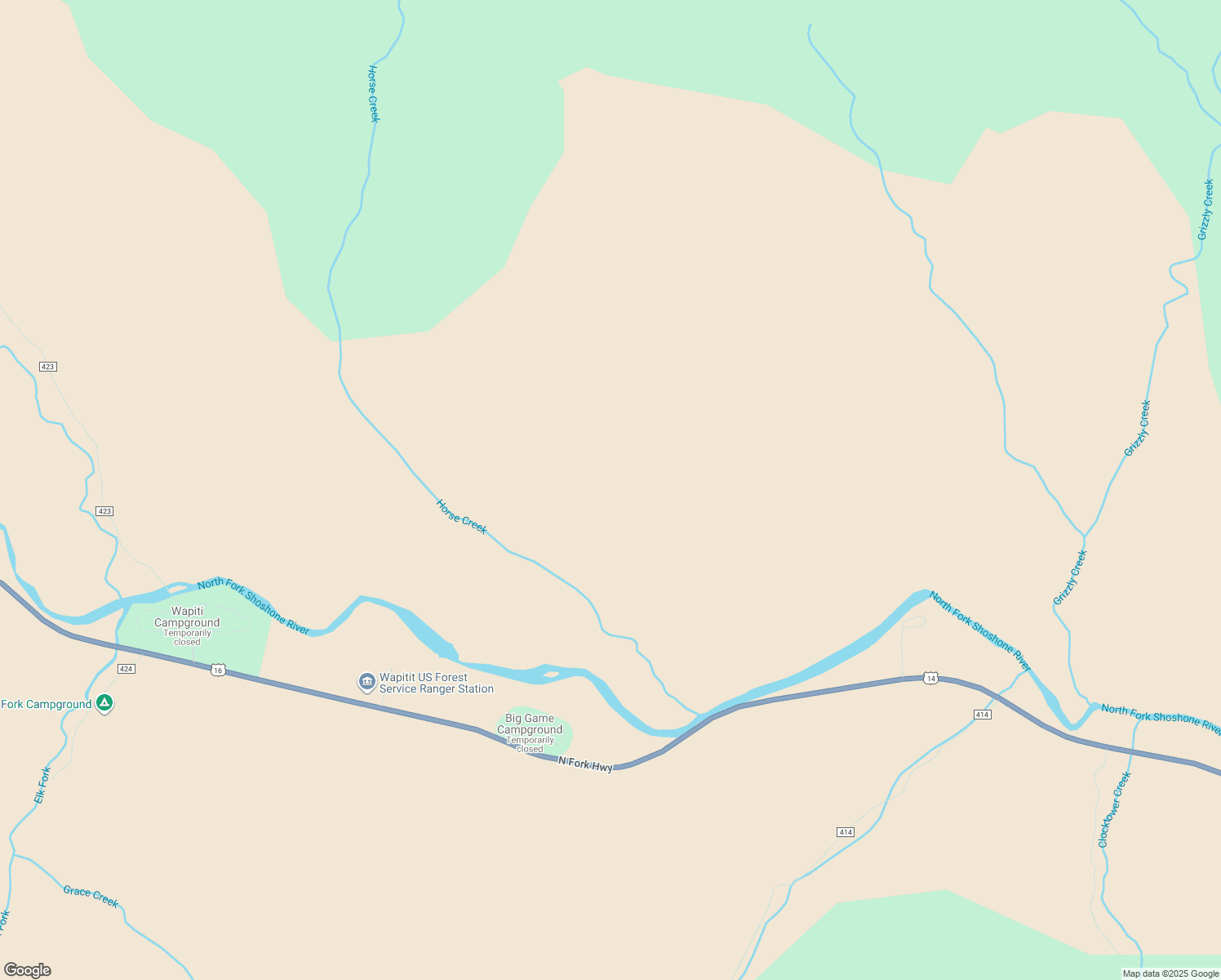 map of restaurants, bars, coffee shops, grocery stores, and more near 2177 U.S. 16 in Cody