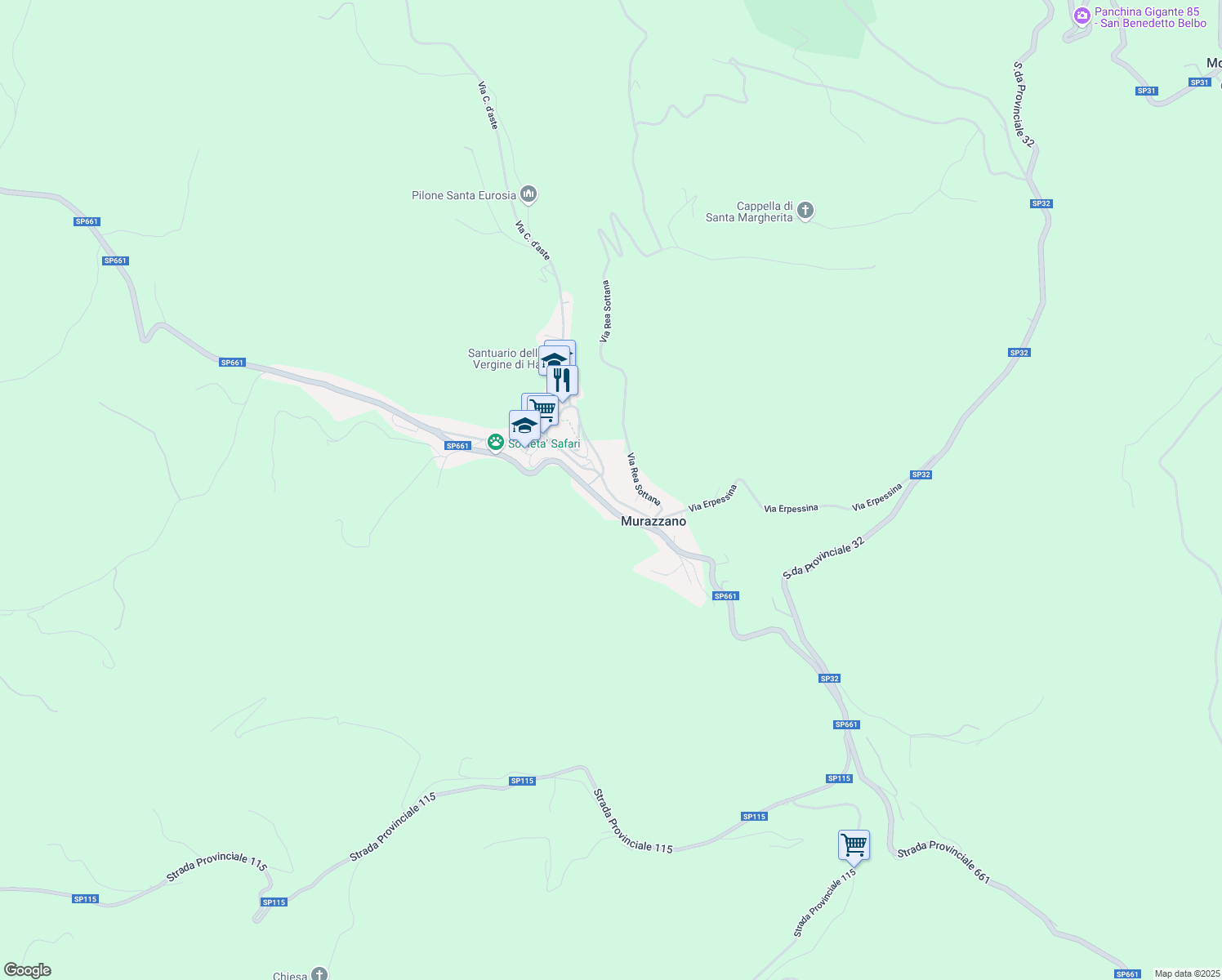 map of restaurants, bars, coffee shops, grocery stores, and more near 83 Via Lorenzo Bruno in Murazzano