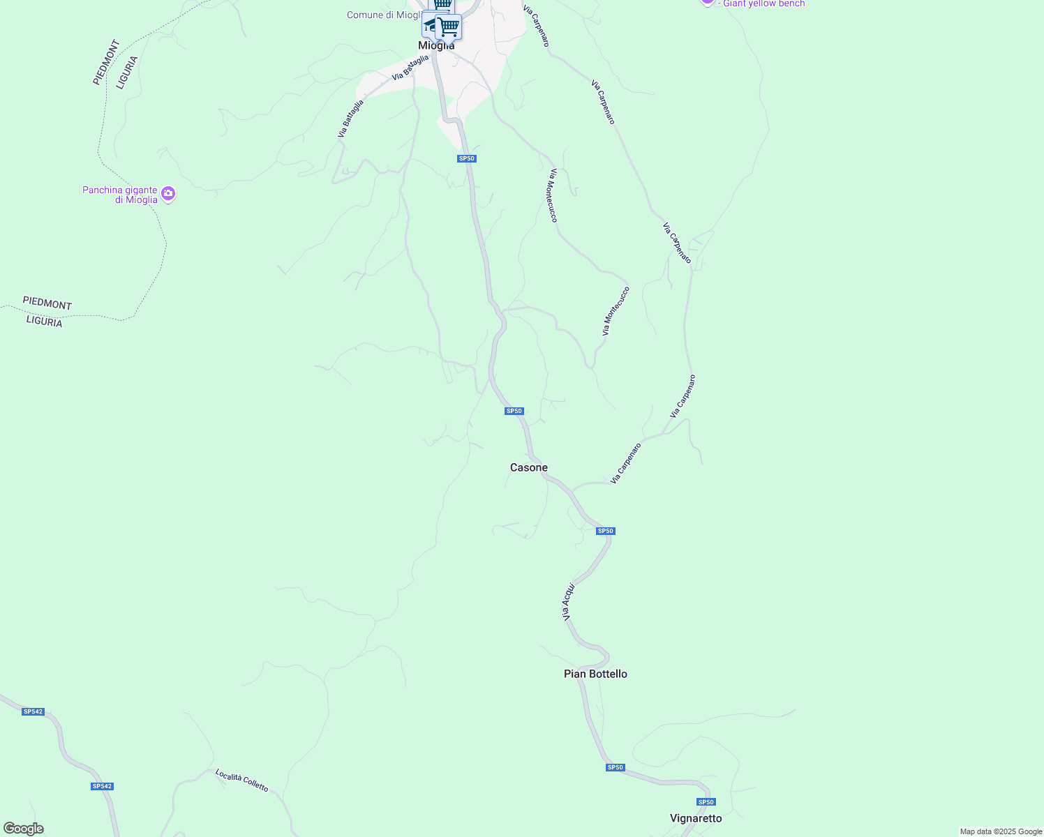 map of restaurants, bars, coffee shops, grocery stores, and more near 5 Via Casone in Provincia di Savona
