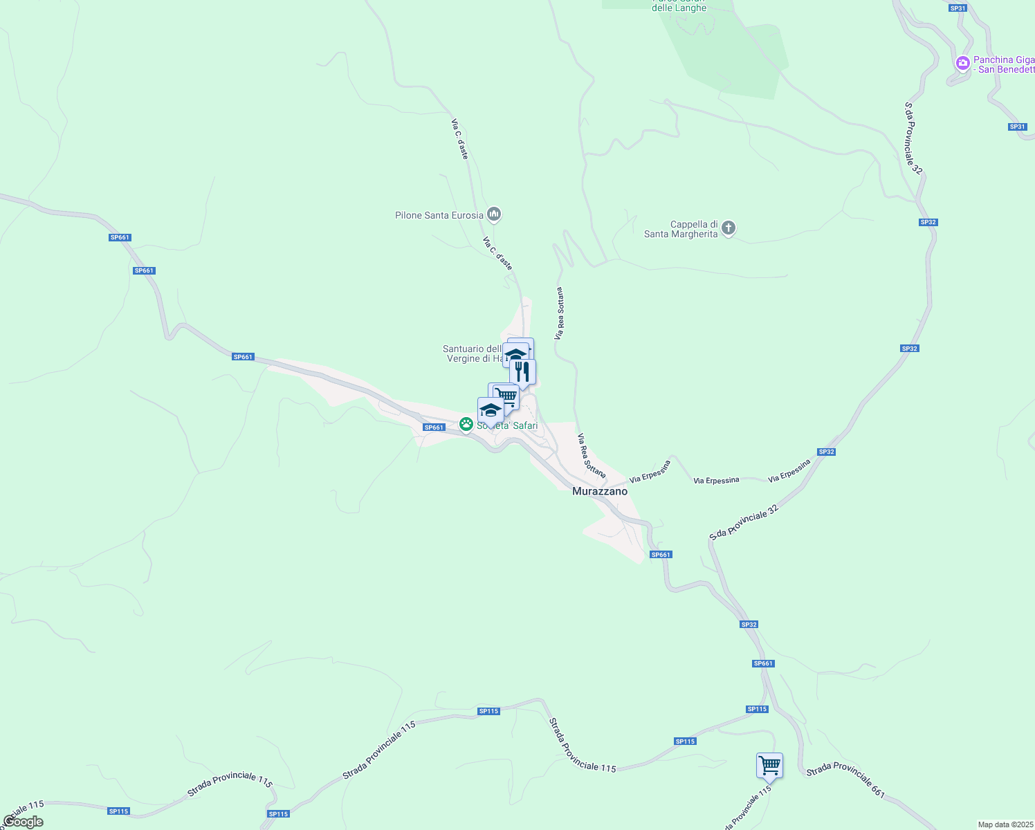 map of restaurants, bars, coffee shops, grocery stores, and more near in Murazzano