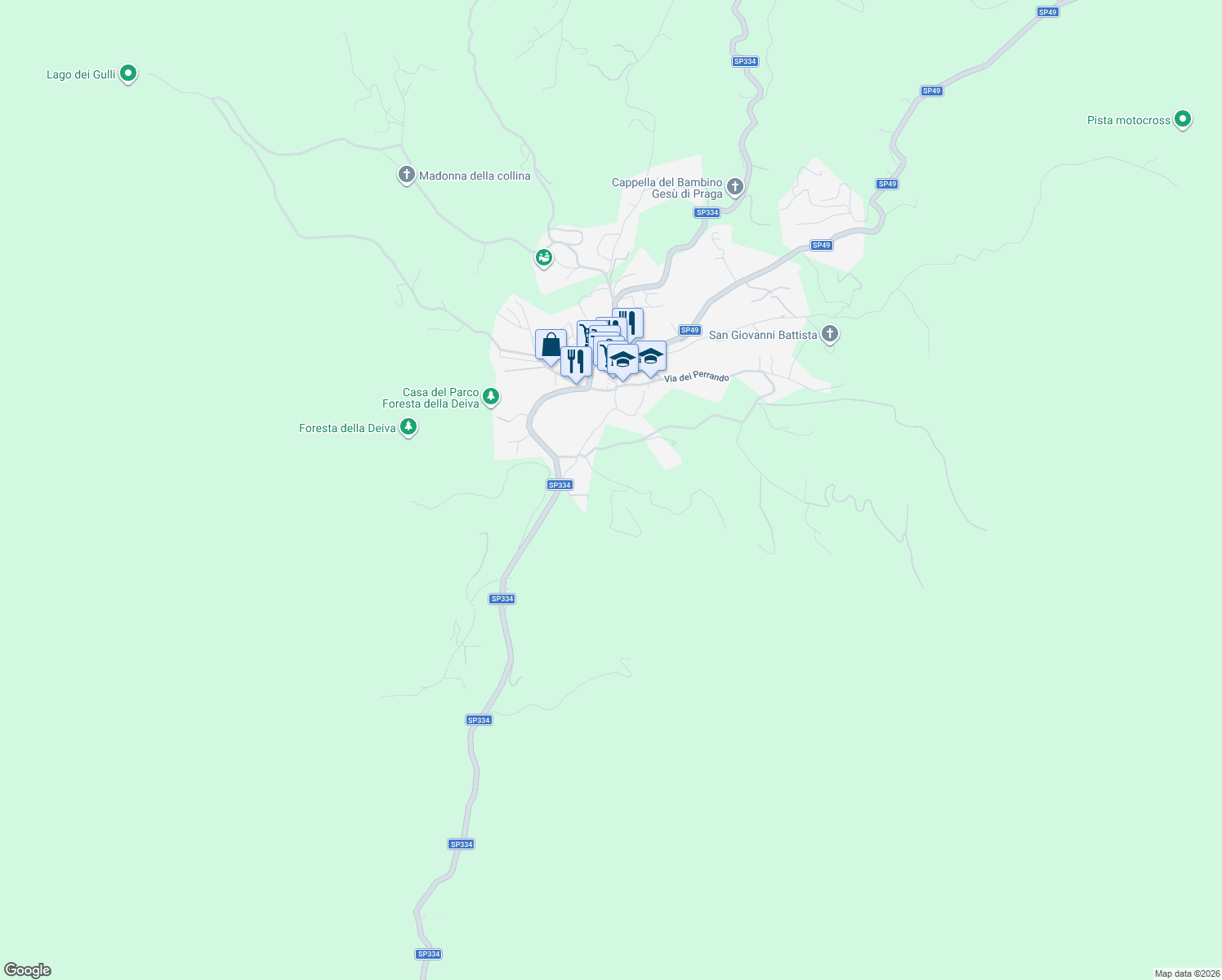 map of restaurants, bars, coffee shops, grocery stores, and more near 45 Località Coletto in Sassello