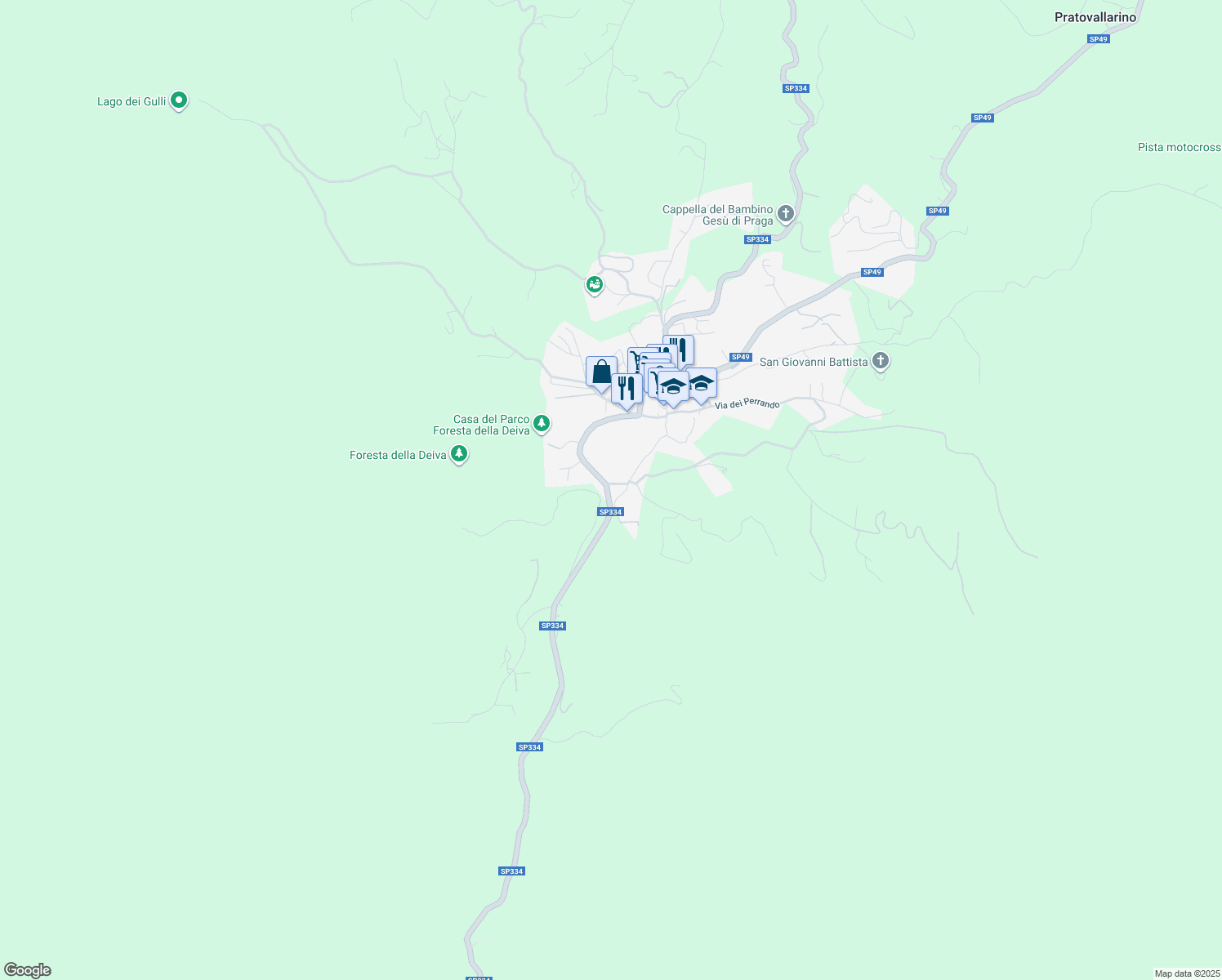 map of restaurants, bars, coffee shops, grocery stores, and more near 31 Località Coletto in Sassello
