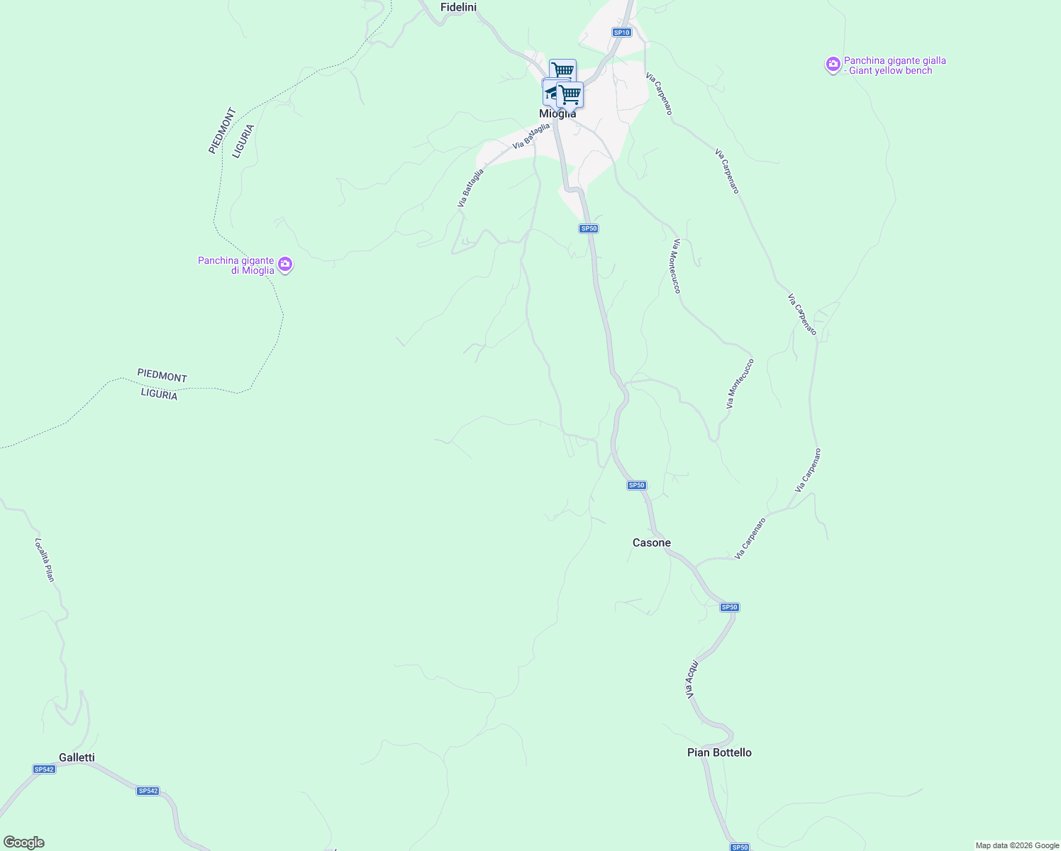 map of restaurants, bars, coffee shops, grocery stores, and more near 18 Via Avera in Provincia di Savona