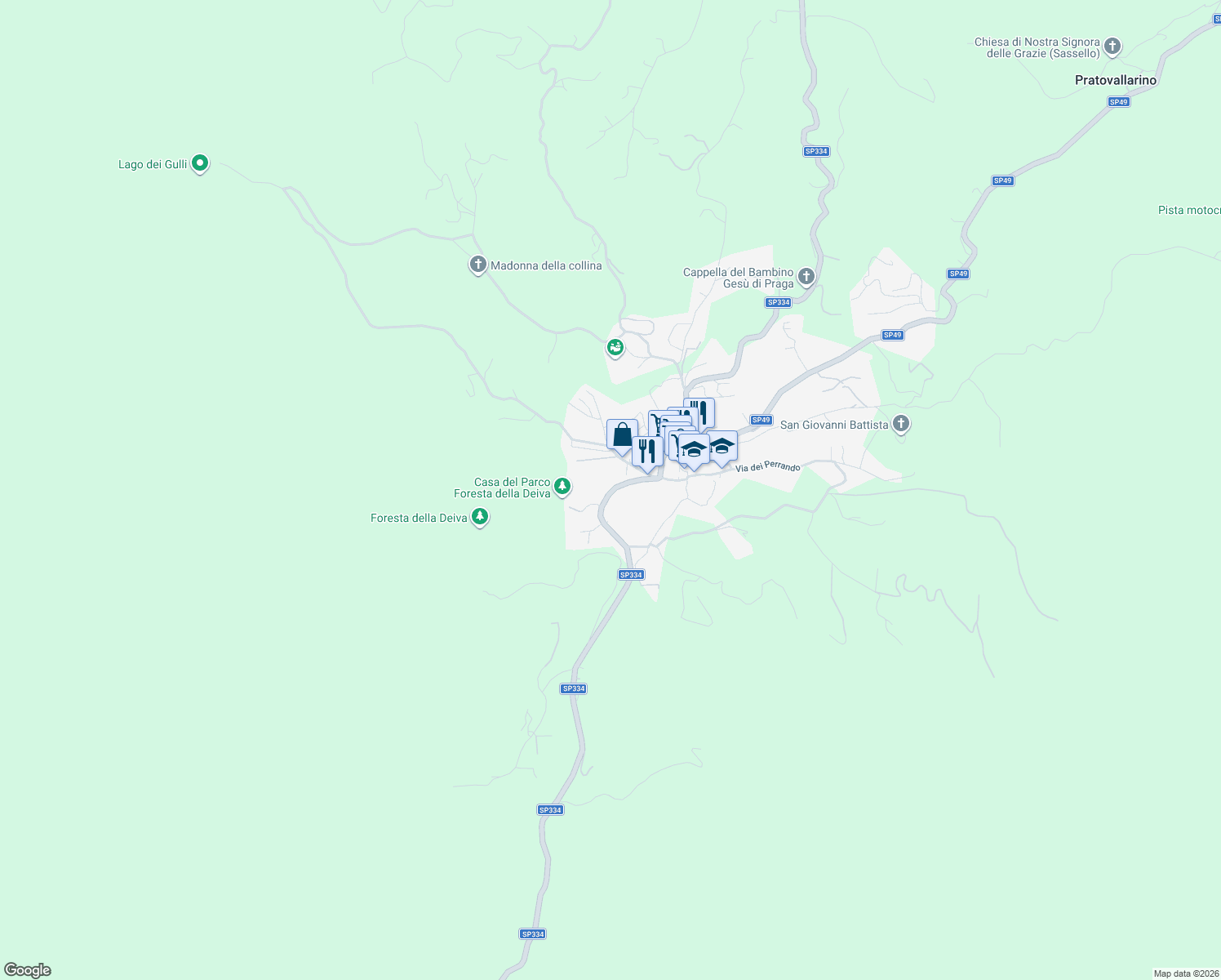 map of restaurants, bars, coffee shops, grocery stores, and more near 12 Via Gerolamo Badano in Sassello
