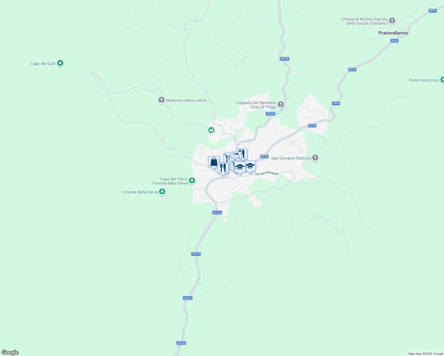 map of restaurants, bars, coffee shops, grocery stores, and more near 12 Via Gerolamo Badano in Sassello