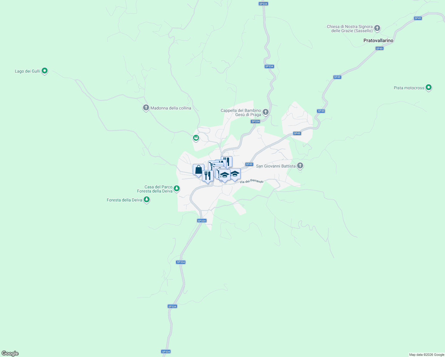 map of restaurants, bars, coffee shops, grocery stores, and more near 9 Piazza Giacomo Rolla Avvocato in Sassello