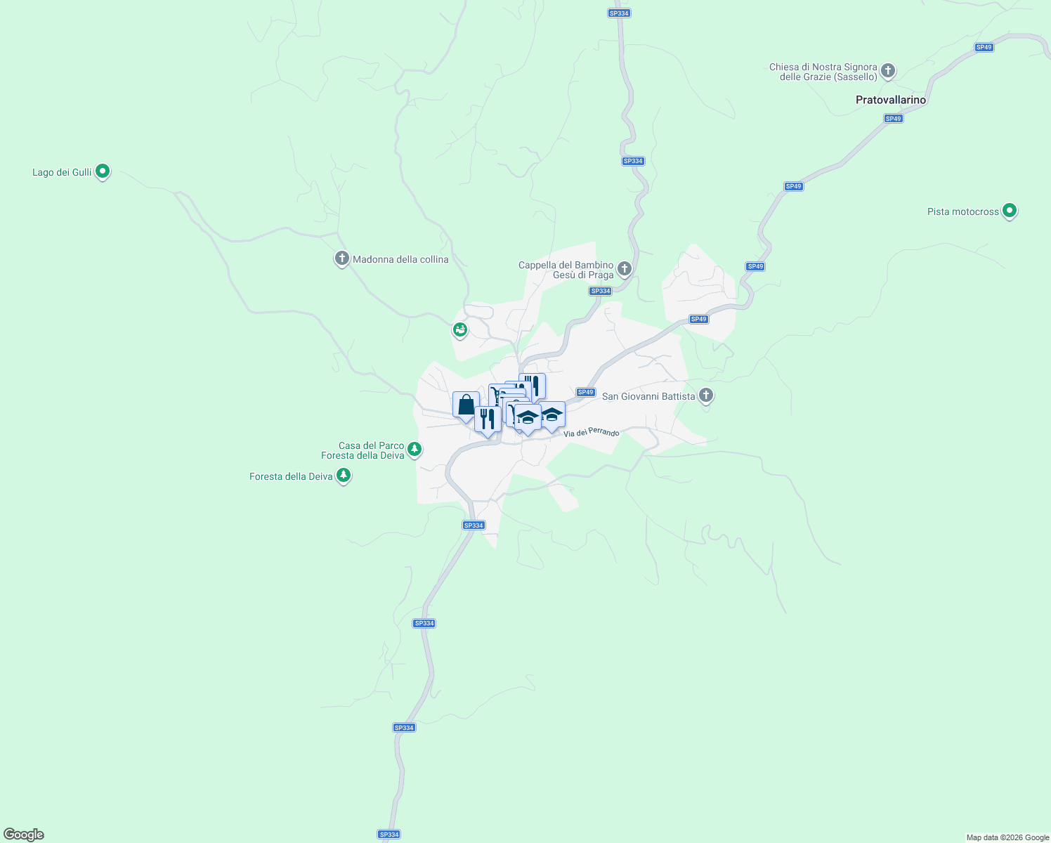 map of restaurants, bars, coffee shops, grocery stores, and more near 9 Piazza Giacomo Rolla Avvocato in Sassello