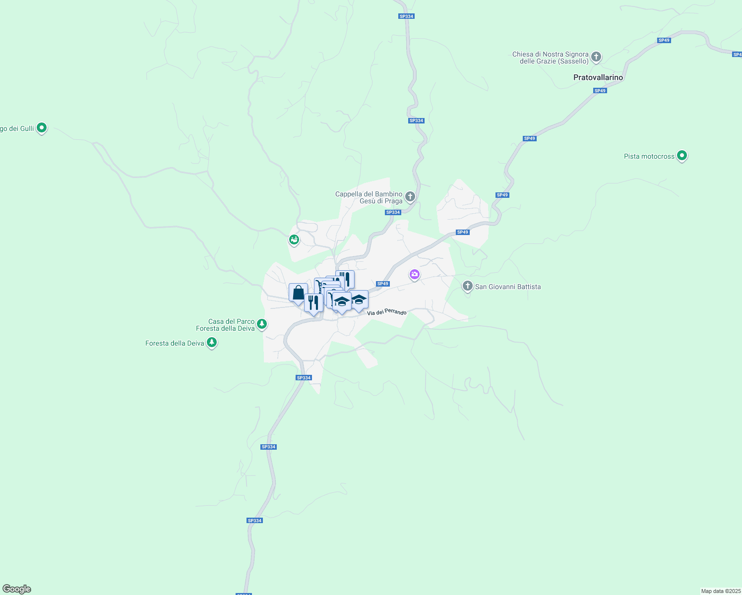 map of restaurants, bars, coffee shops, grocery stores, and more near 3 Via San Giovanni in Sassello