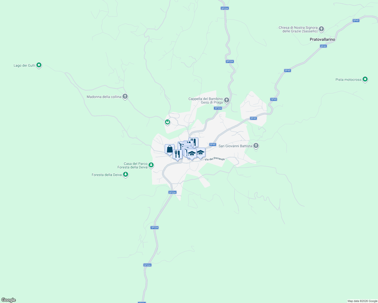 map of restaurants, bars, coffee shops, grocery stores, and more near 9 Piazza Giacomo Rolla Avvocato in Sassello