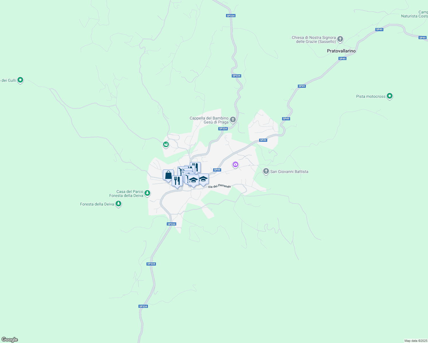 map of restaurants, bars, coffee shops, grocery stores, and more near 3 Via San Giovanni in Sassello