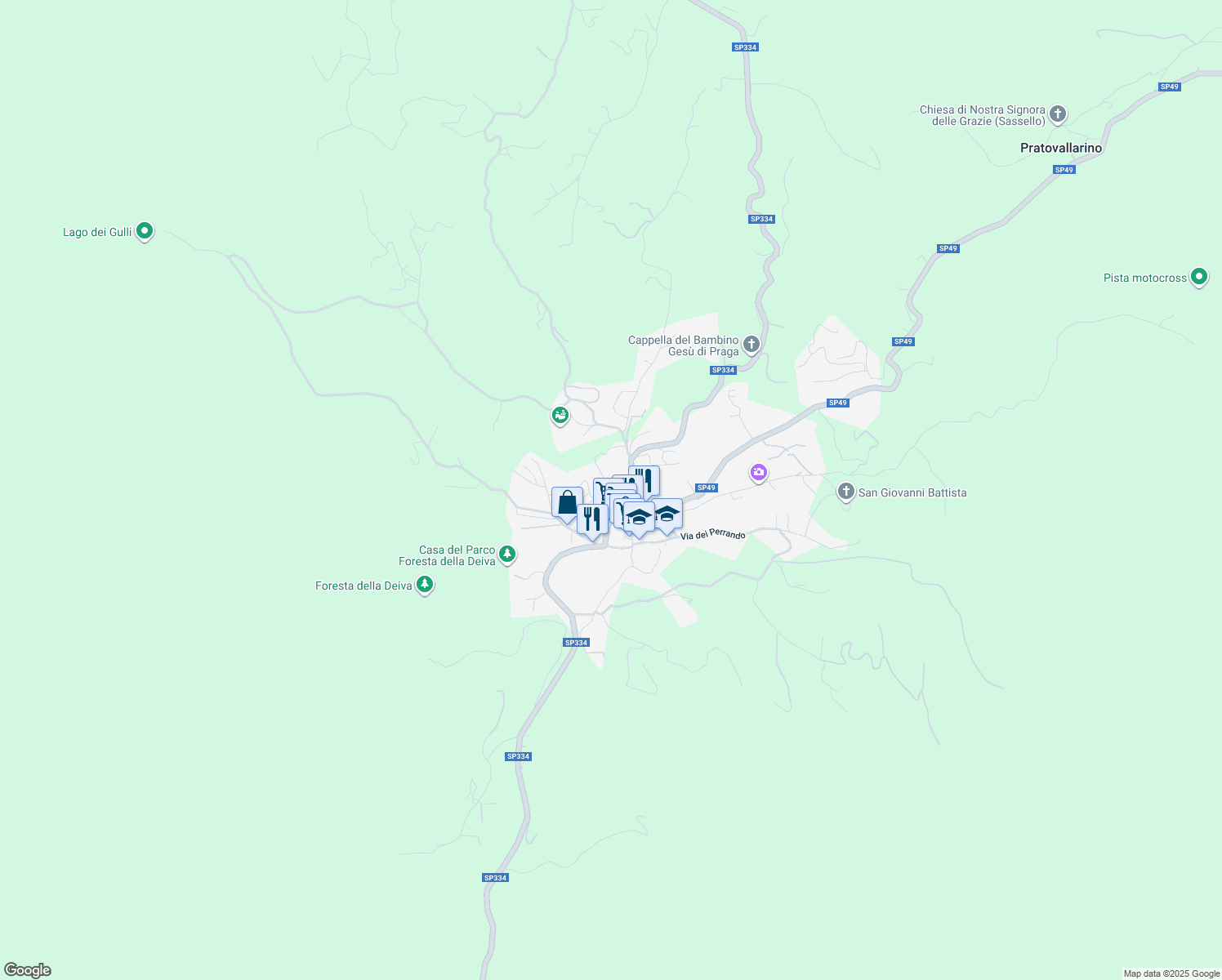 map of restaurants, bars, coffee shops, grocery stores, and more near 44 Via Tomaso Zunini in Sassello