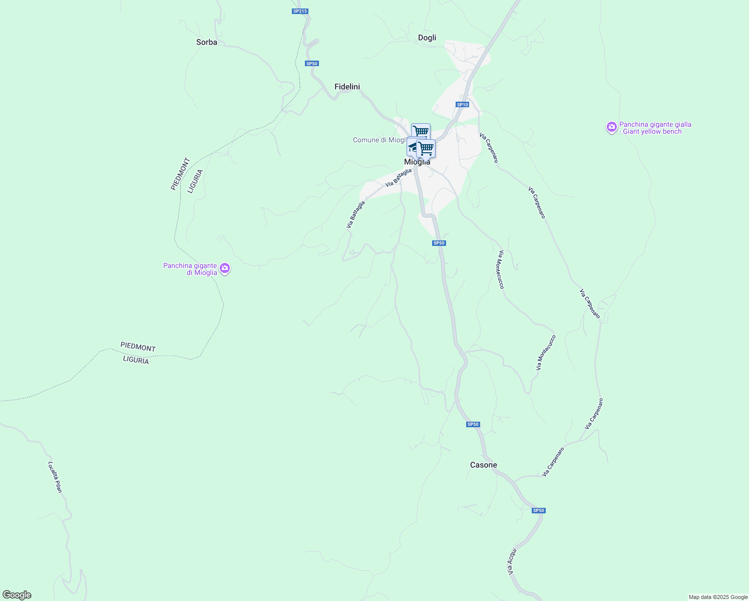 map of restaurants, bars, coffee shops, grocery stores, and more near 24 Via Giaccheri in Provincia di Savona