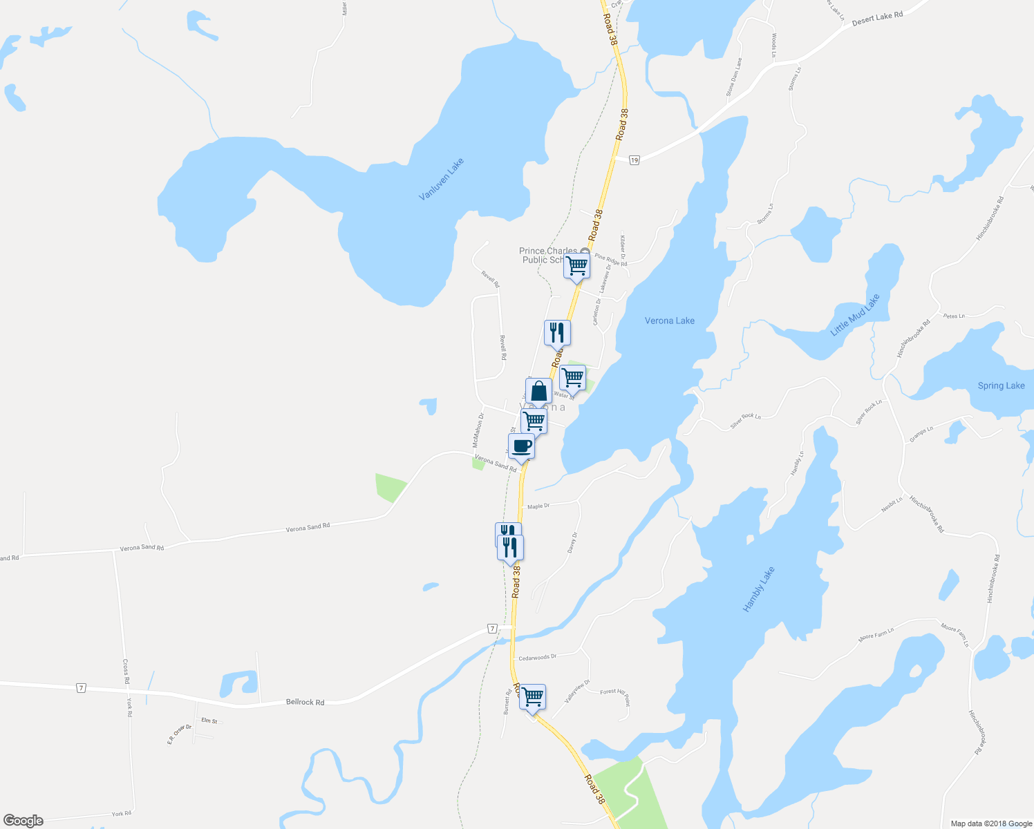 map of restaurants, bars, coffee shops, grocery stores, and more near 6074 Bank Street in Verona