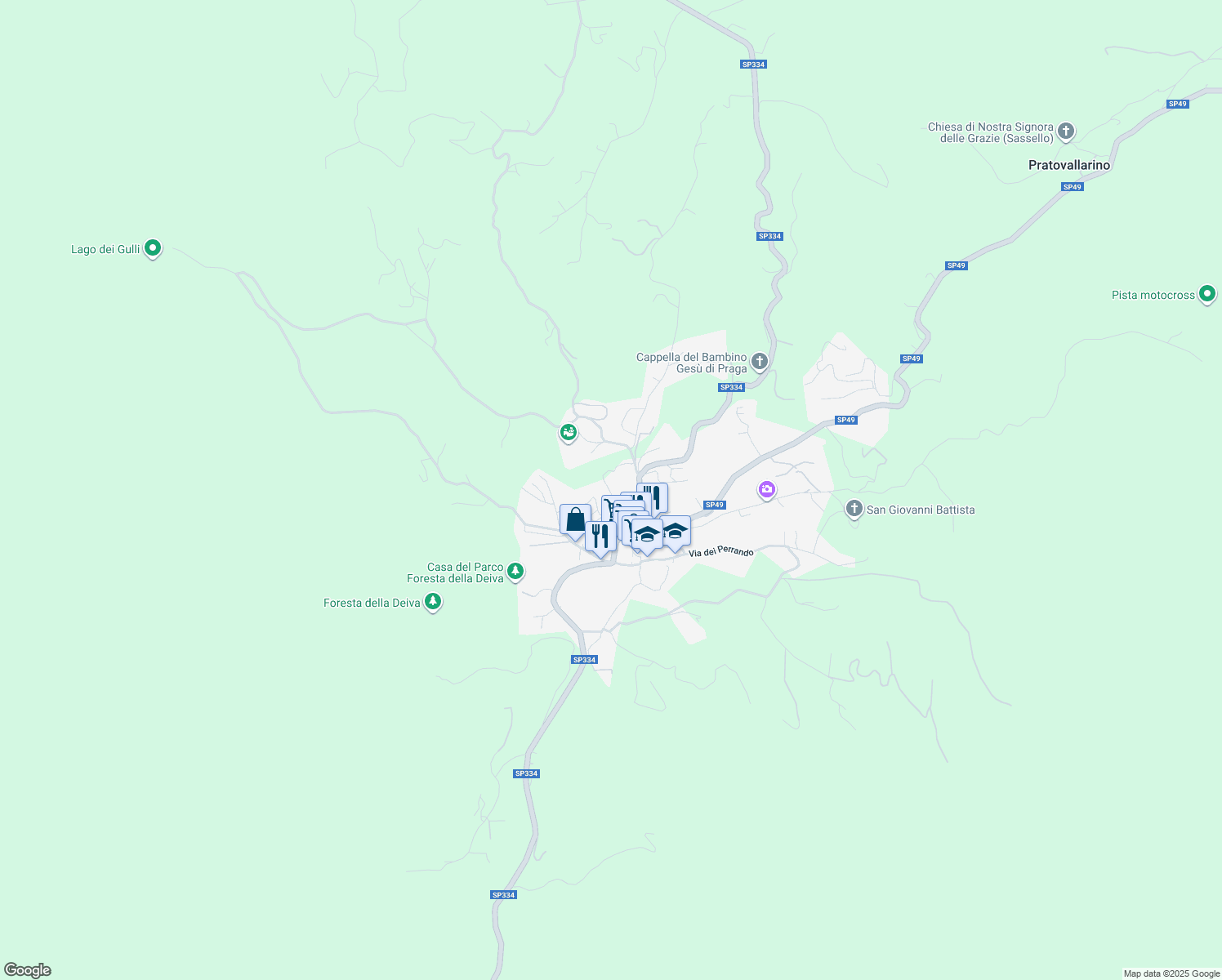 map of restaurants, bars, coffee shops, grocery stores, and more near 44 Via Tomaso Zunini in Sassello
