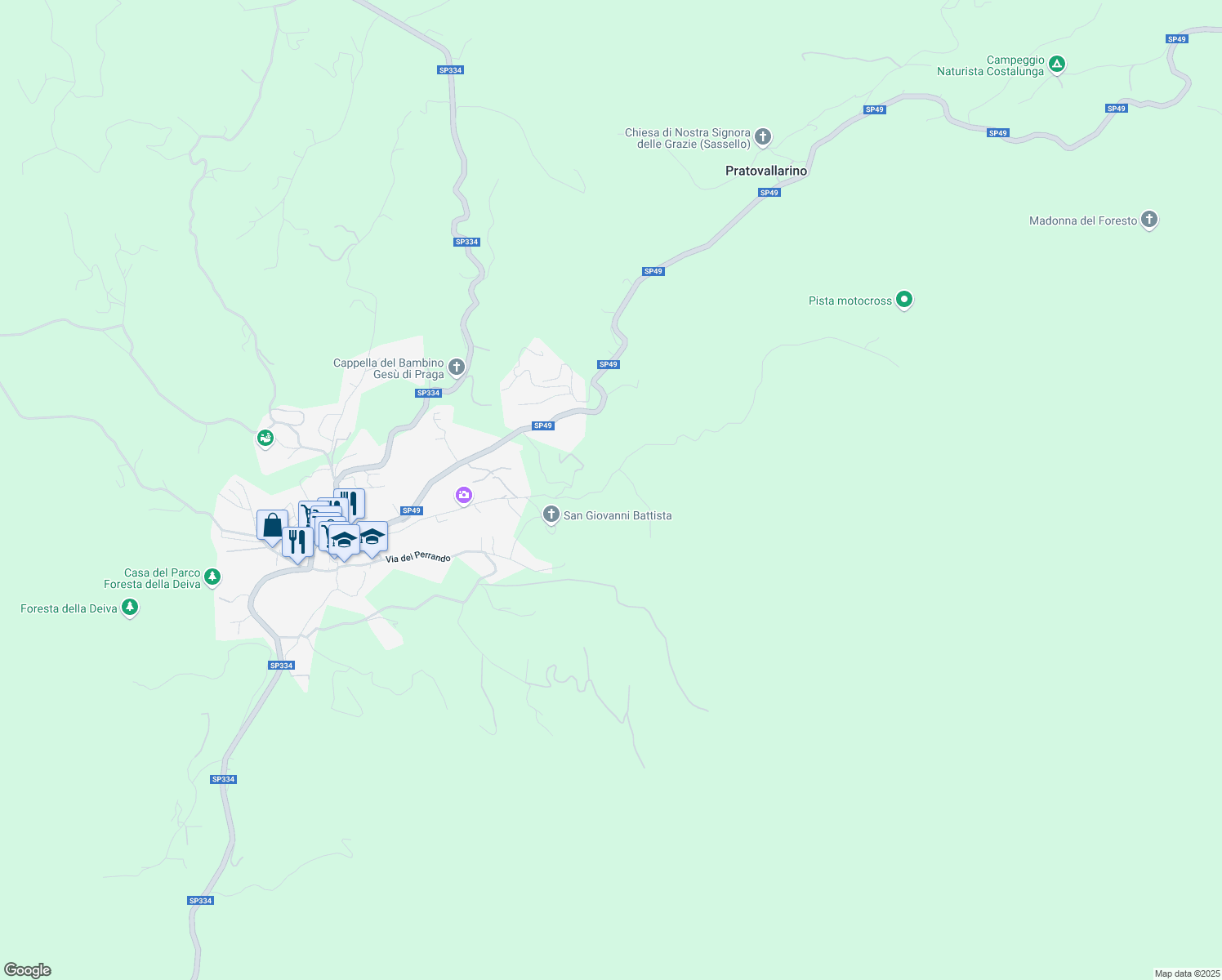 map of restaurants, bars, coffee shops, grocery stores, and more near 43 Località Accosta in Sassello
