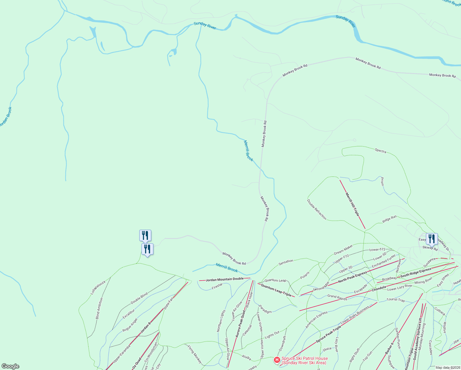 map of restaurants, bars, coffee shops, grocery stores, and more near 105 Monkey Brook Road in Newry