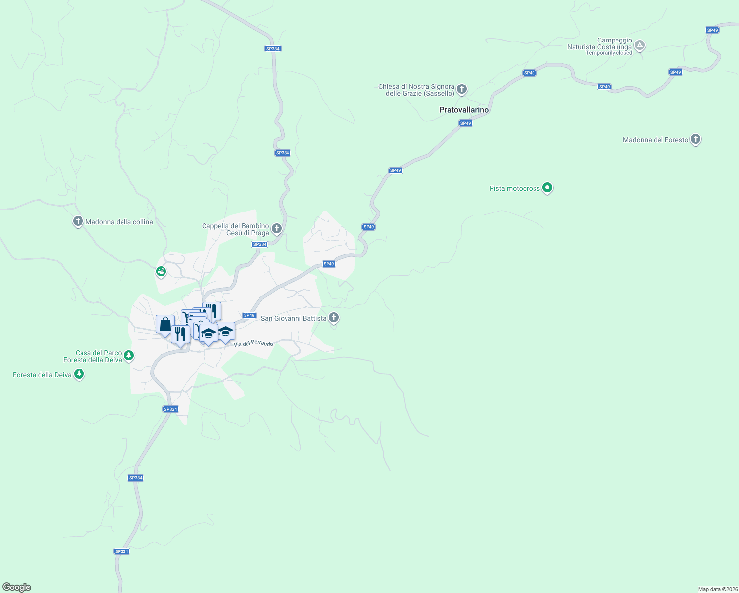 map of restaurants, bars, coffee shops, grocery stores, and more near 7 SP49 in Sassello