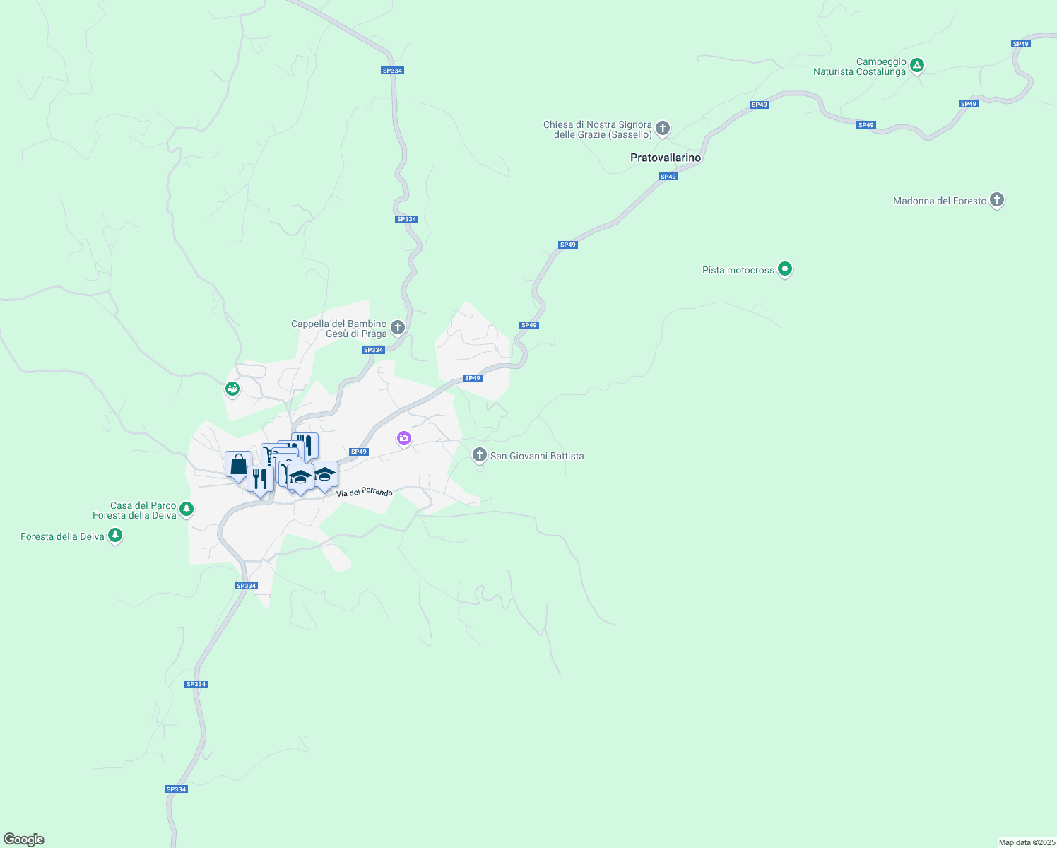 map of restaurants, bars, coffee shops, grocery stores, and more near 43 Località Accosta in Sassello
