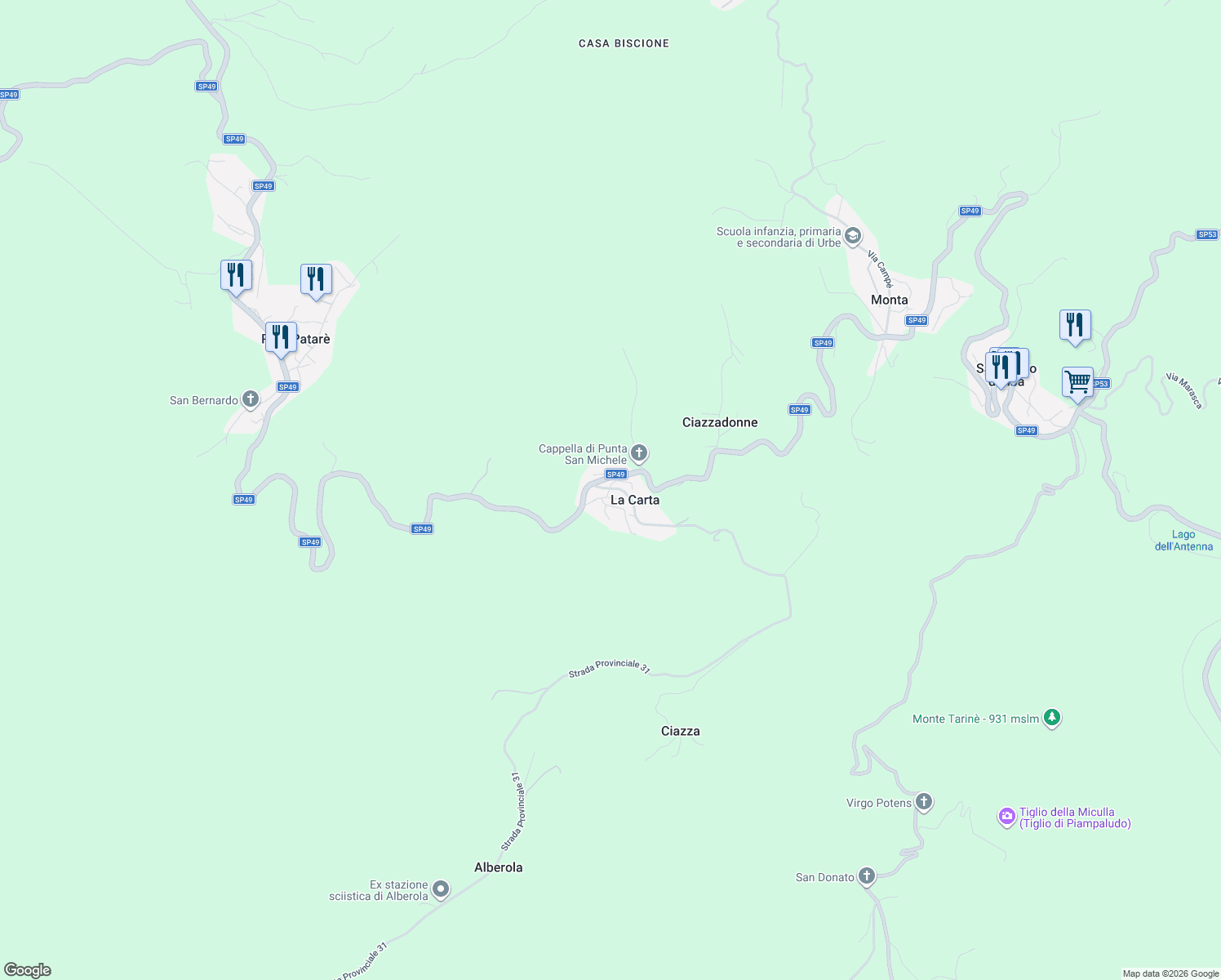 map of restaurants, bars, coffee shops, grocery stores, and more near 43 SP31 in La Carta