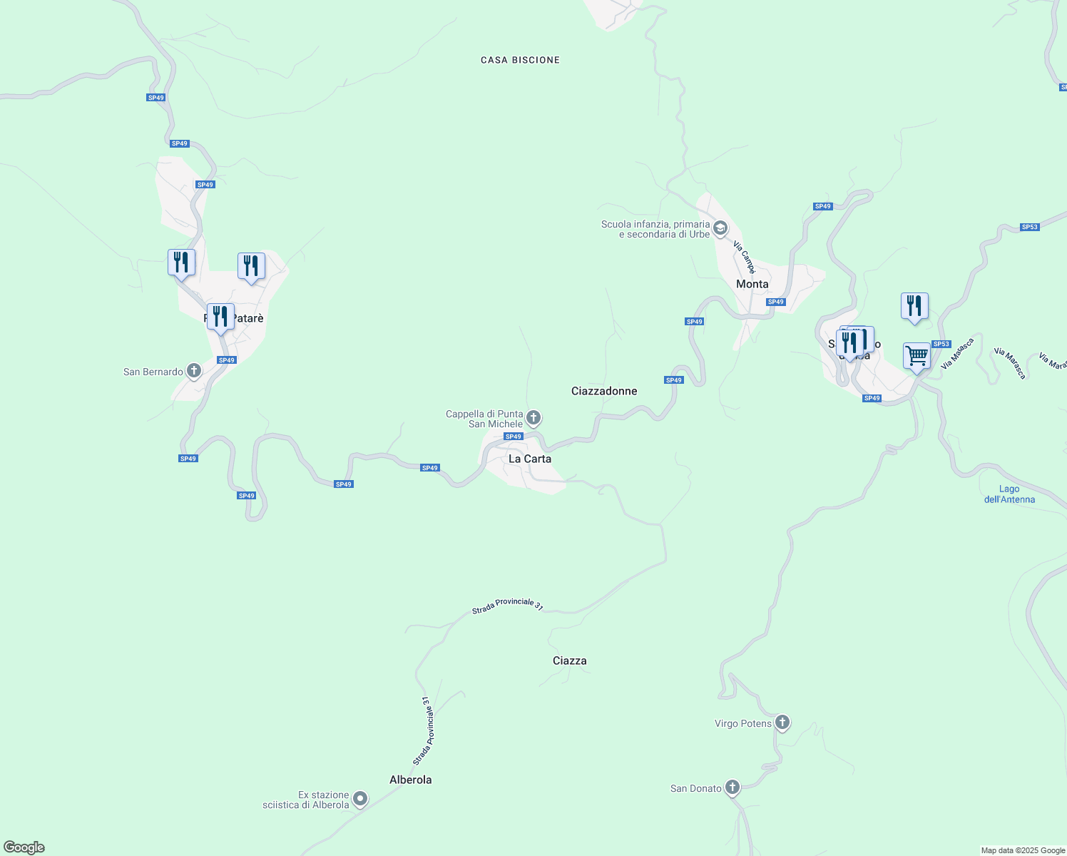 map of restaurants, bars, coffee shops, grocery stores, and more near 11 SP49 in La Carta