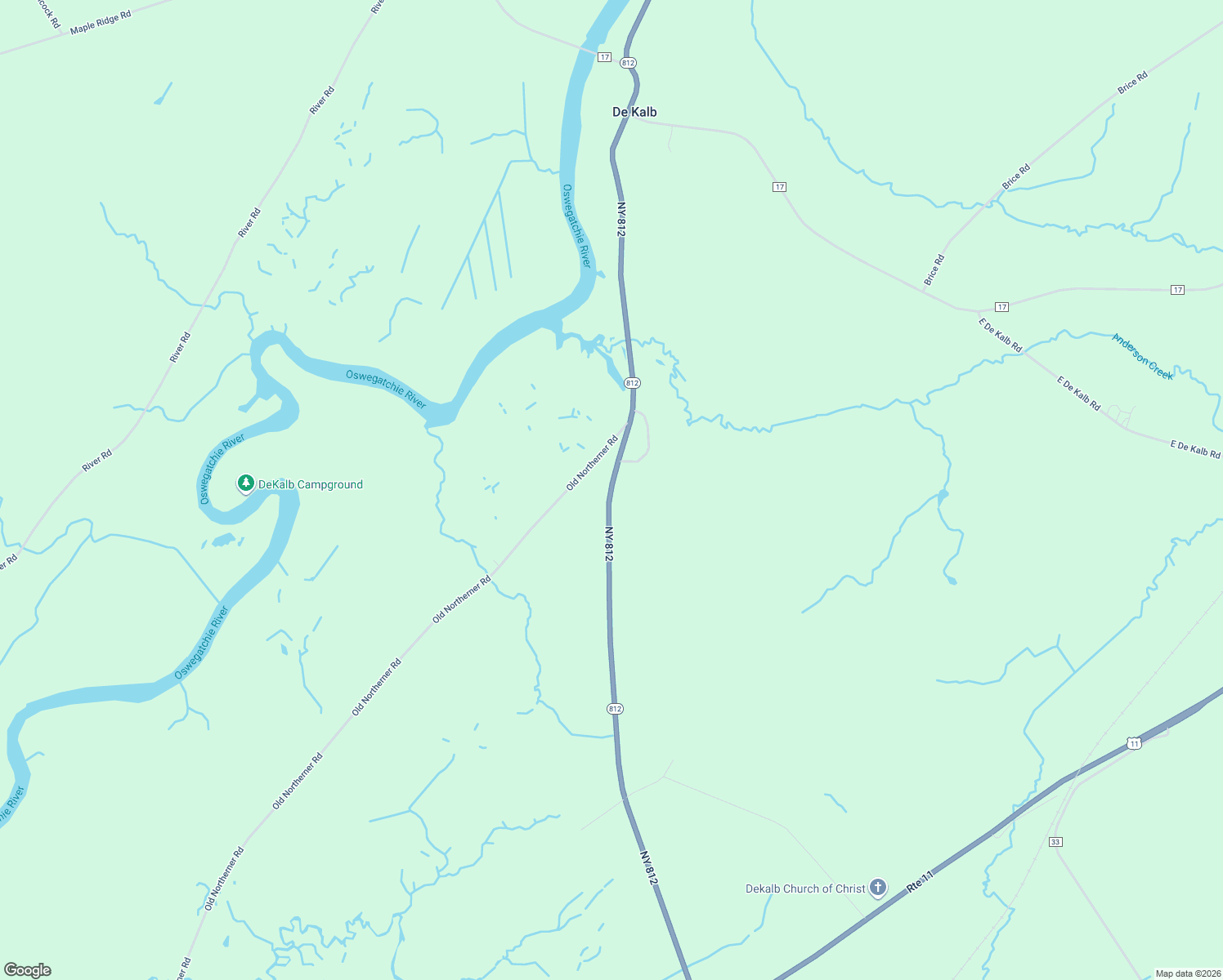 map of restaurants, bars, coffee shops, grocery stores, and more near Hwy 812 in De Kalb Junction