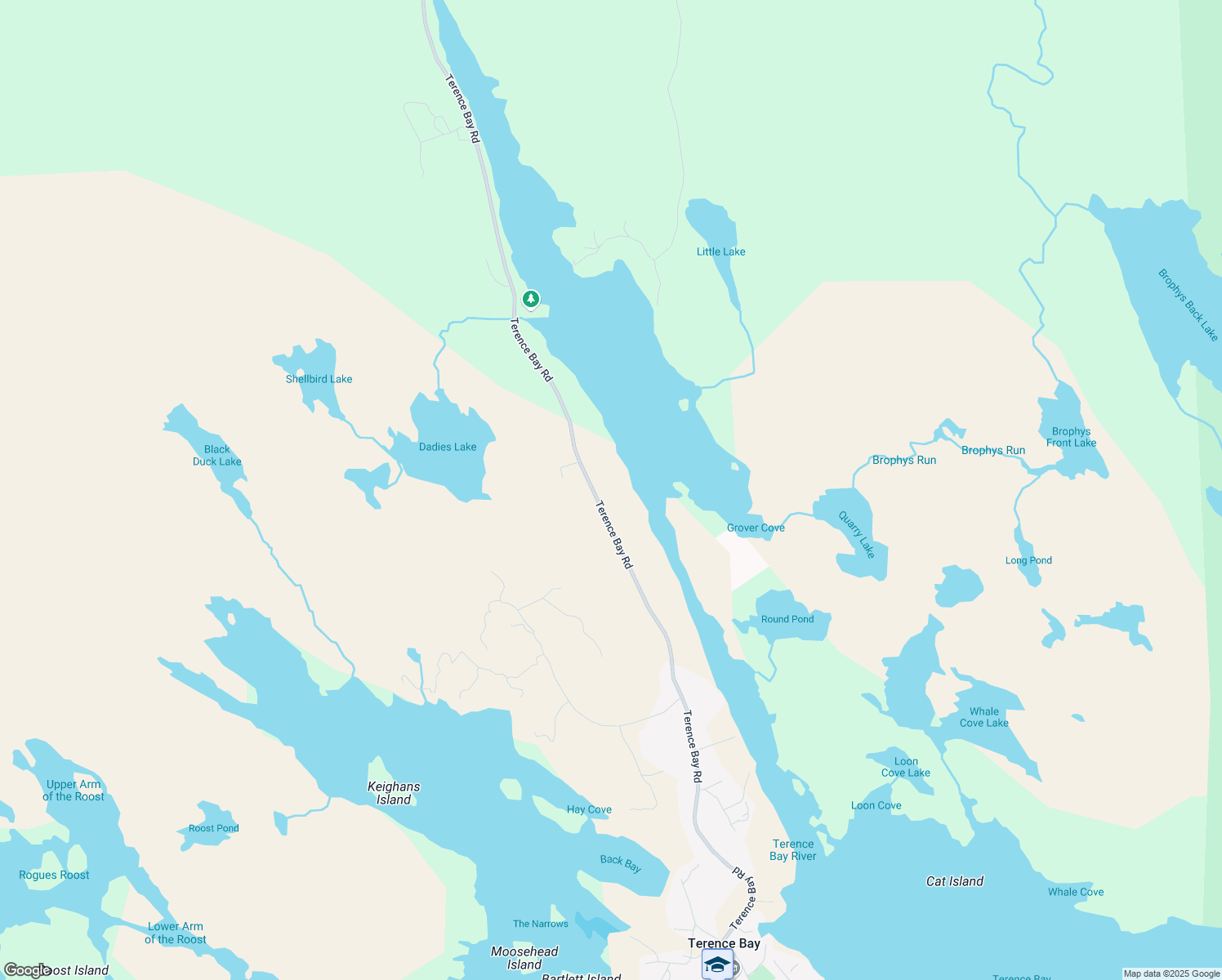map of restaurants, bars, coffee shops, grocery stores, and more near 1220 Terence Bay Road in Terence Bay