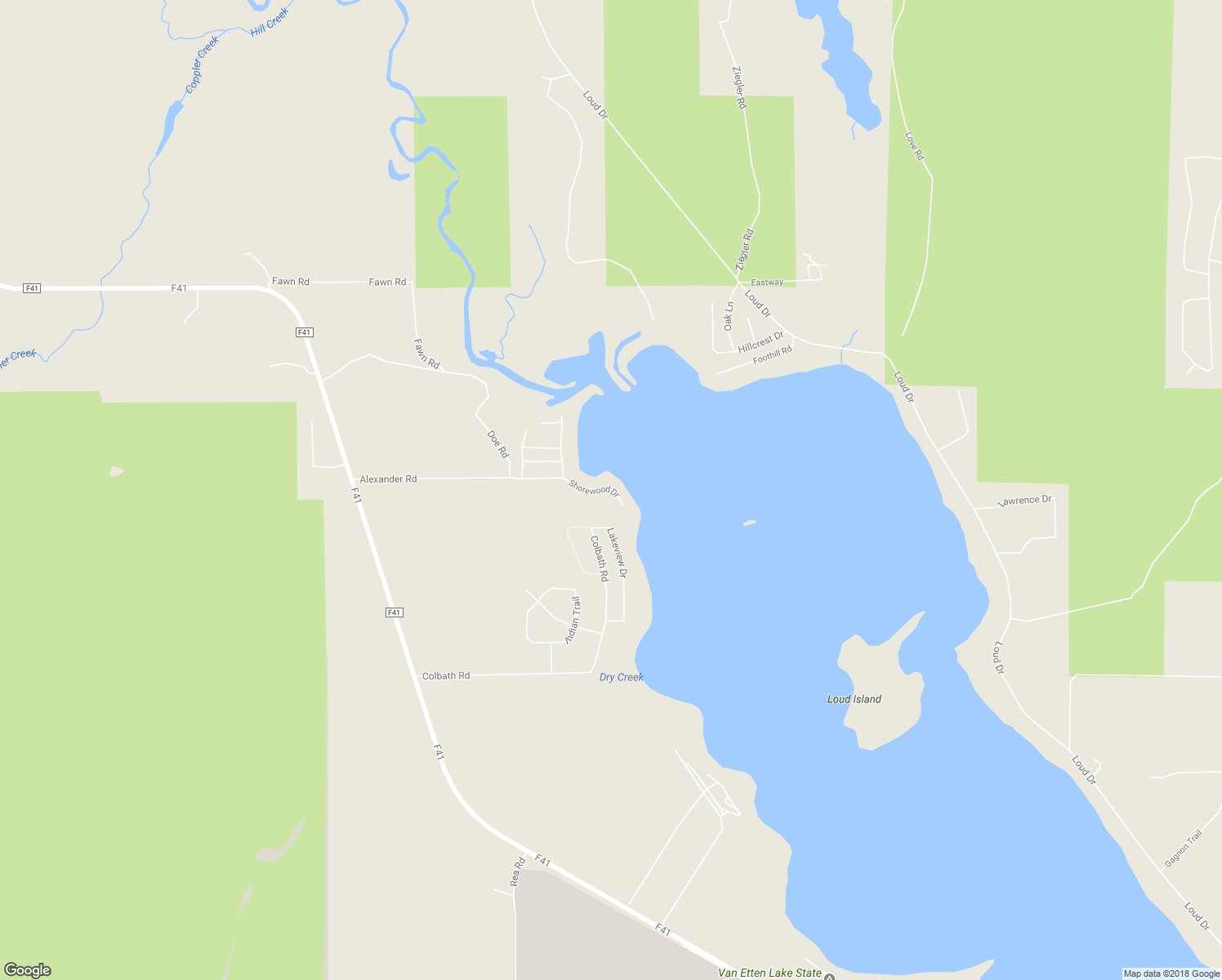 map of restaurants, bars, coffee shops, grocery stores, and more near 7201 Shorewood Drive in Oscoda Township
