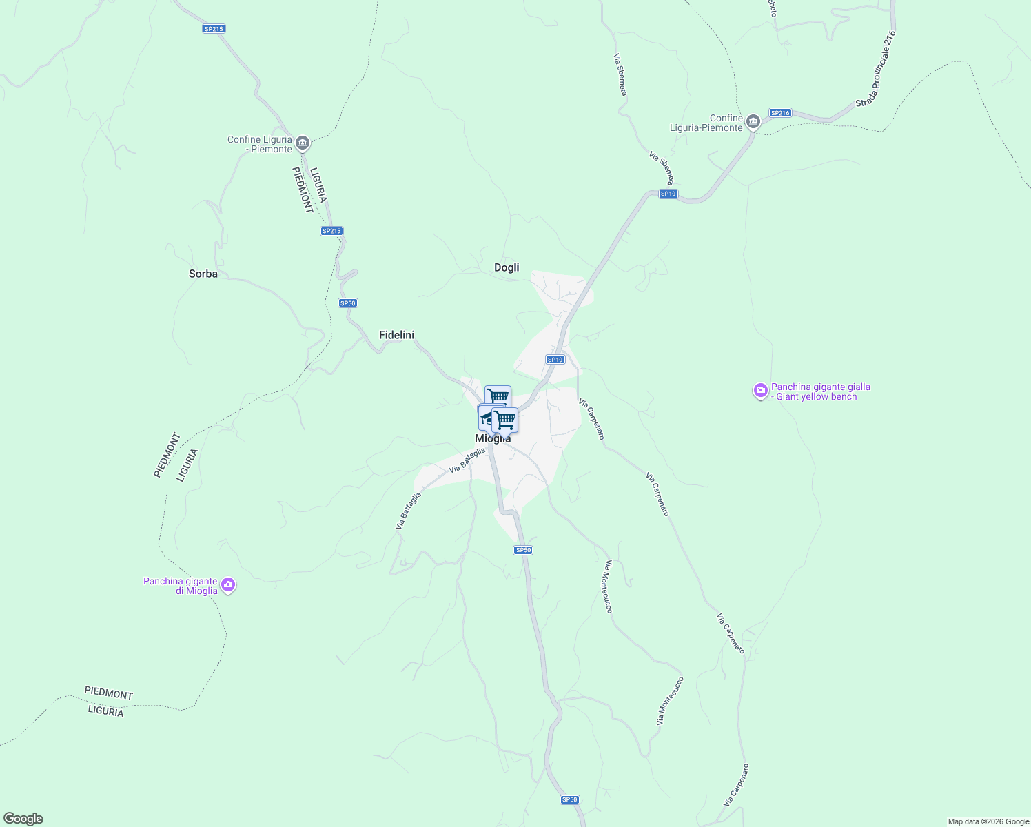 map of restaurants, bars, coffee shops, grocery stores, and more near in Mioglia