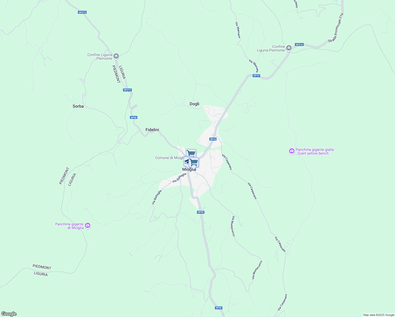 map of restaurants, bars, coffee shops, grocery stores, and more near in Mioglia
