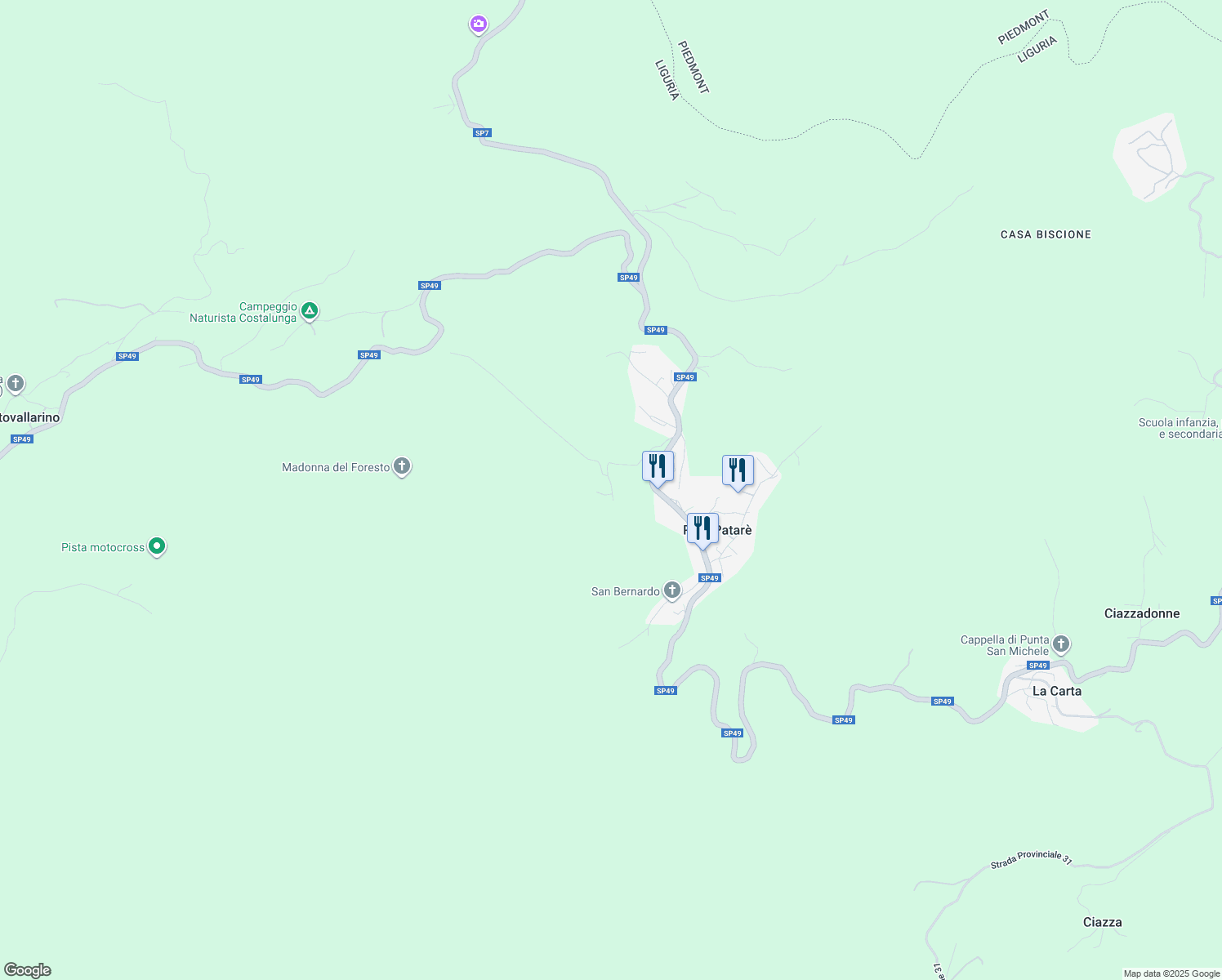 map of restaurants, bars, coffee shops, grocery stores, and more near 2 Località Patarè in Palo-pataré