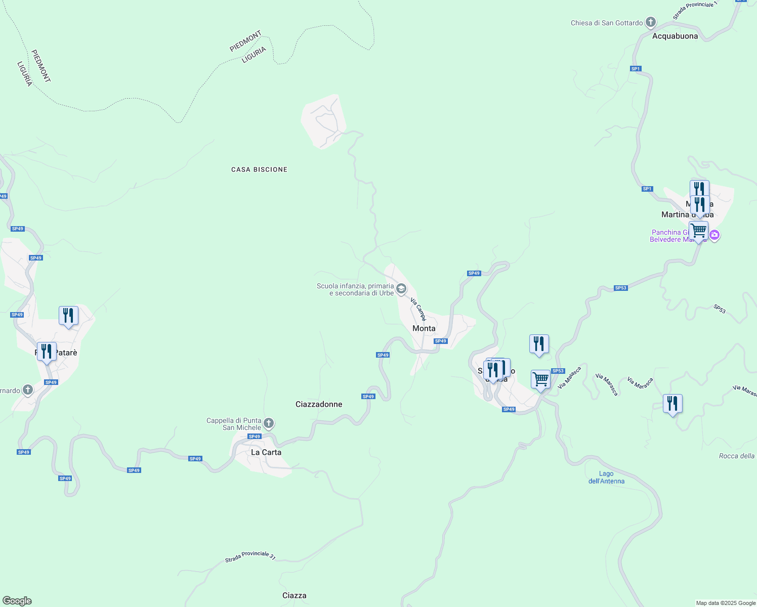 map of restaurants, bars, coffee shops, grocery stores, and more near 10 Via Quai in Provincia di Savona