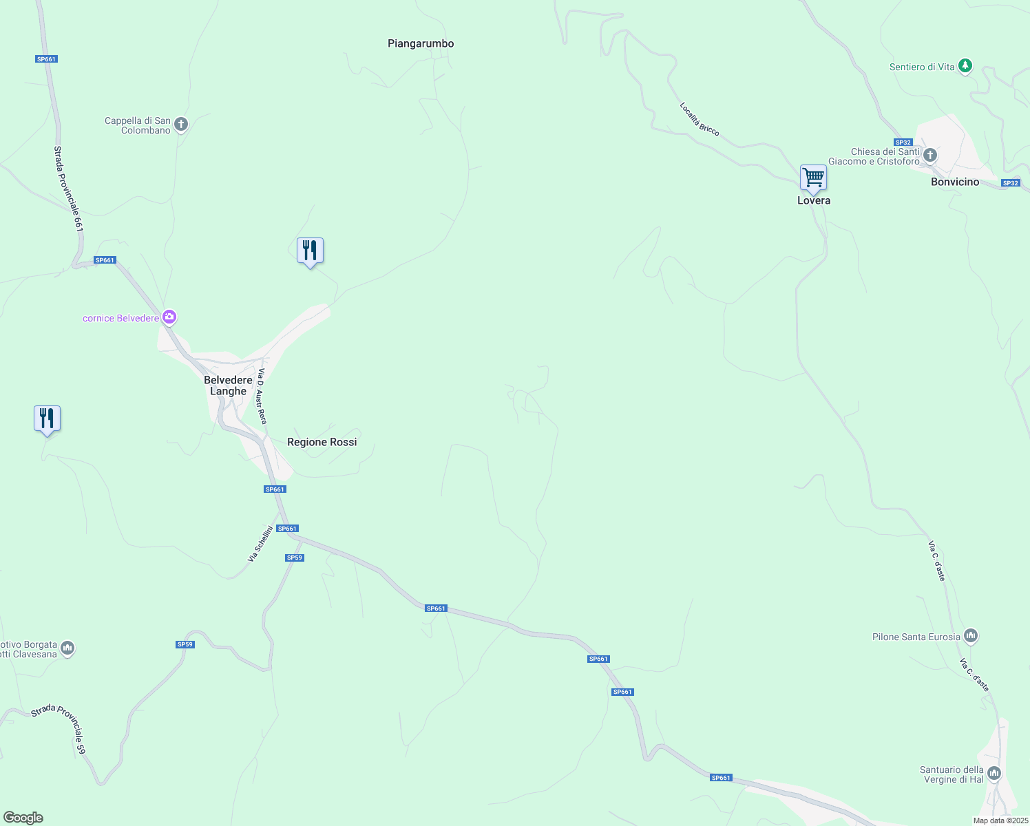 map of restaurants, bars, coffee shops, grocery stores, and more near 17 Frazione Mellea in Provincia di Cuneo