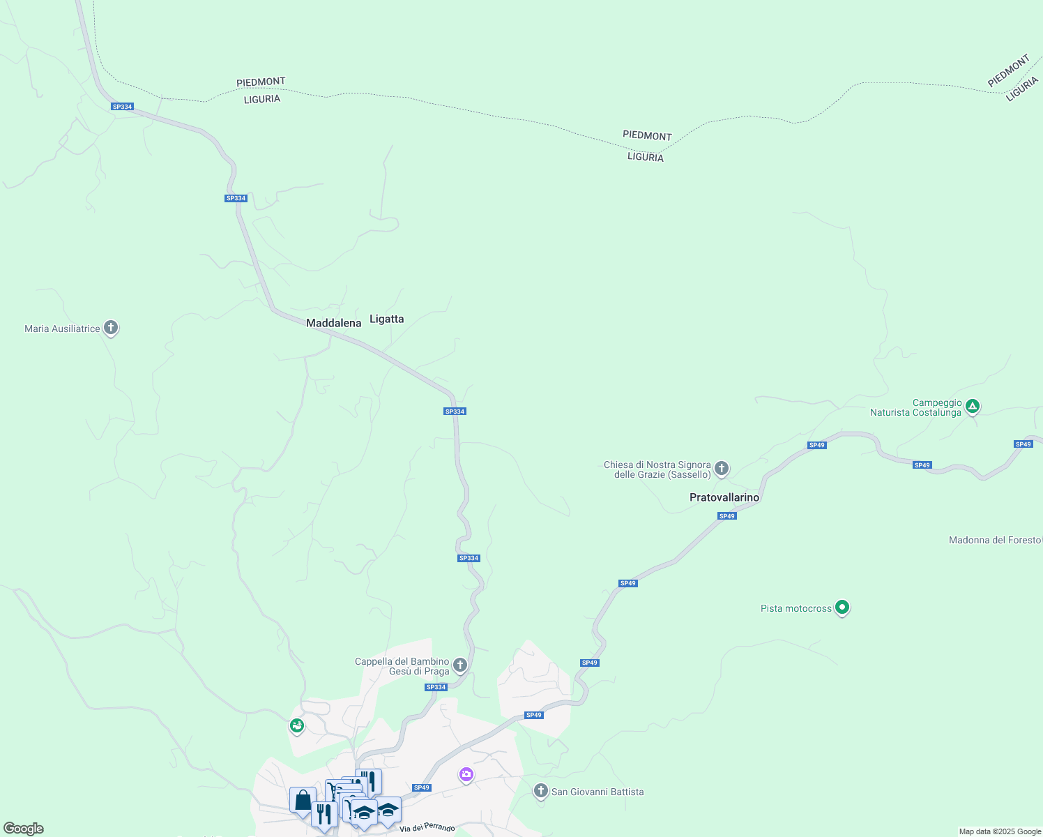 map of restaurants, bars, coffee shops, grocery stores, and more near 2 Località Colla in Provincia di Savona